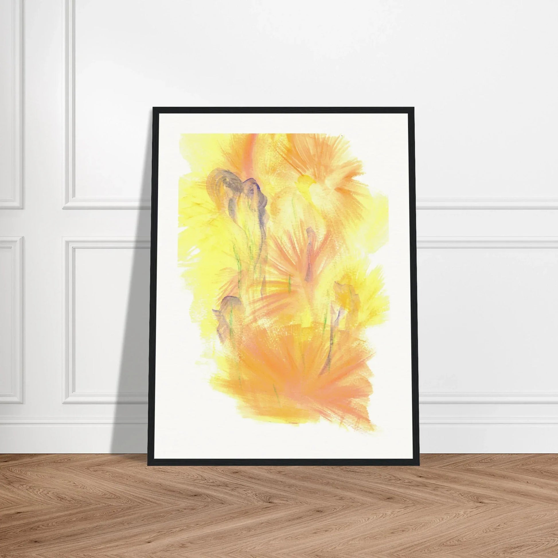 Affiche Encadrée Museum-Quality Matte Paper Wooden Framed Poste Blue Swirls - Laure Leprince - Artiste Peintre