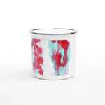 Mug en émail blanc 35 cl Brumes Carmin – Léger, vintage et résistant - Laure Leprince - Artiste Peintre