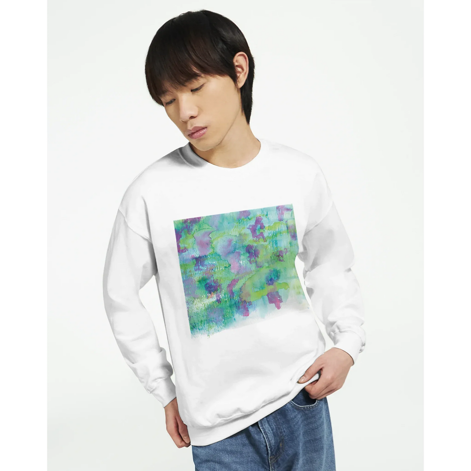 Sweatshirt Unisexe Classique Eclosions Sauvages – Impression Artistique Multicolore | Premium Cotton Blend - Laure Leprince - Artiste Peintre