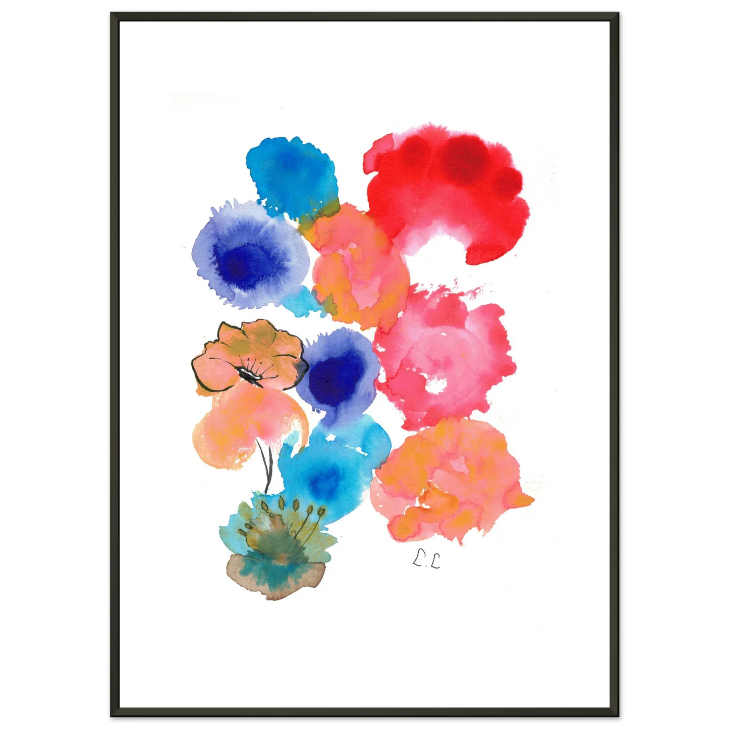 Classic Semi-Glossy Paper Metal Framed Poster Foraison Pop - Laure Leprince - Artiste Peintre