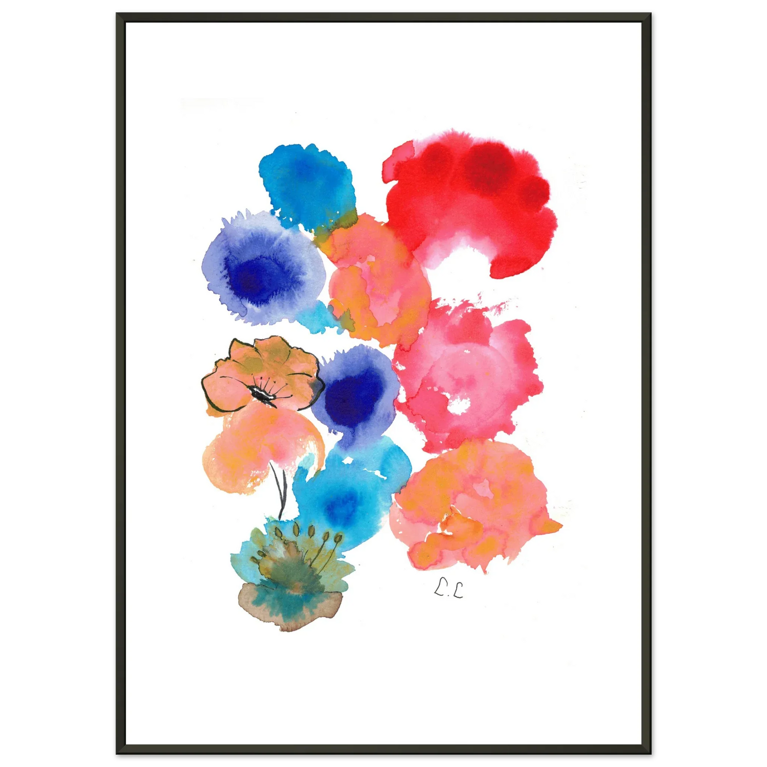 Classic Semi-Glossy Paper Metal Framed Poster Foraison Pop - Laure Leprince - Artiste Peintre