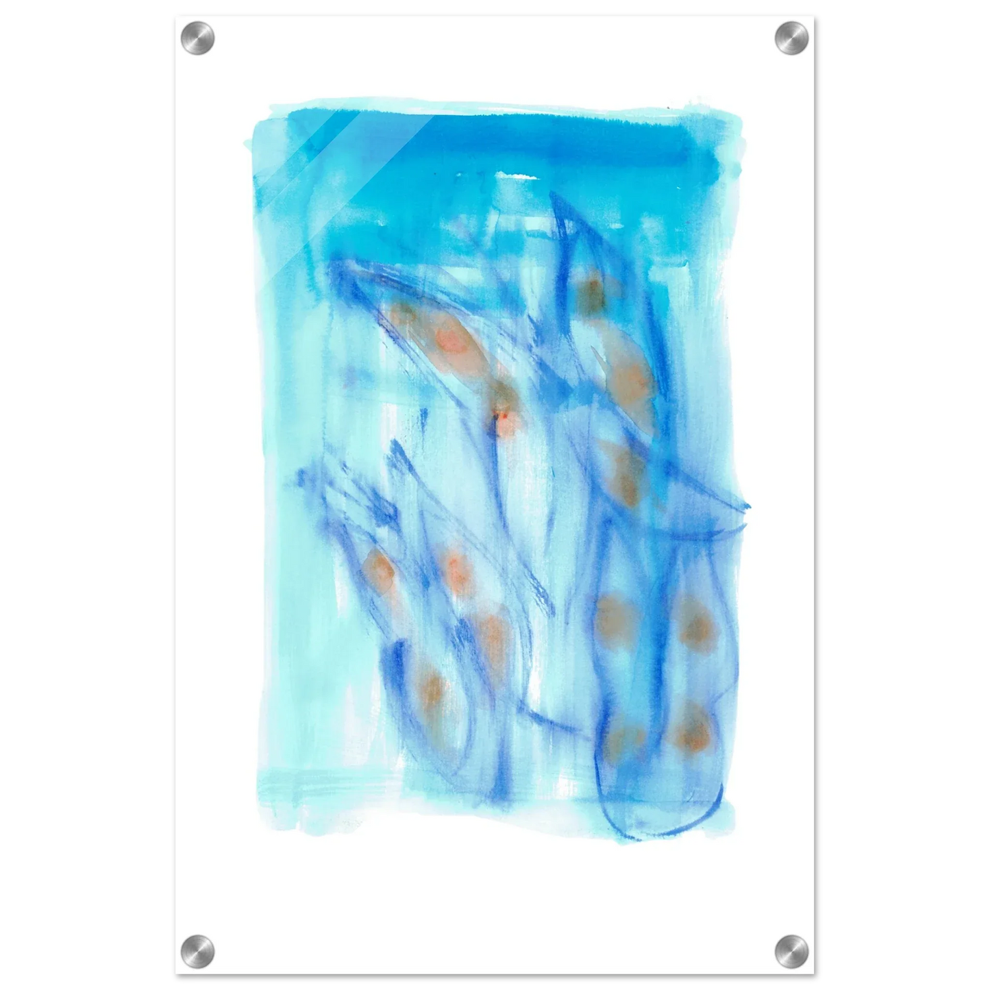 Impression sur acrylique brillante Blue Sprouts| Art contemporain par Laure Leprince - Laure Leprince - Artiste Peintre