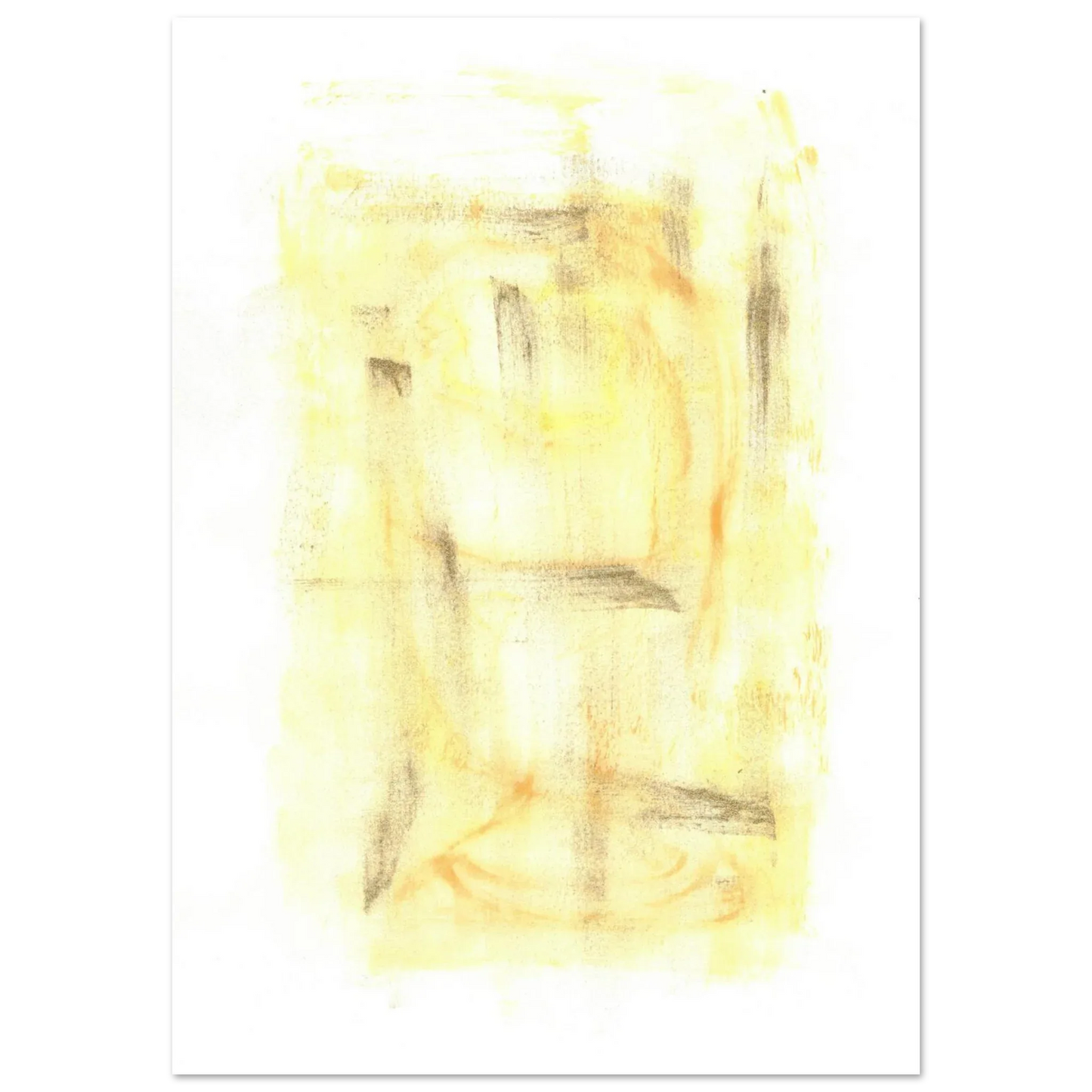 Abstract Gold & Charcoal Aura Poster - Premium Matte Paper Art Print - Laure Leprince - Artiste Peintre