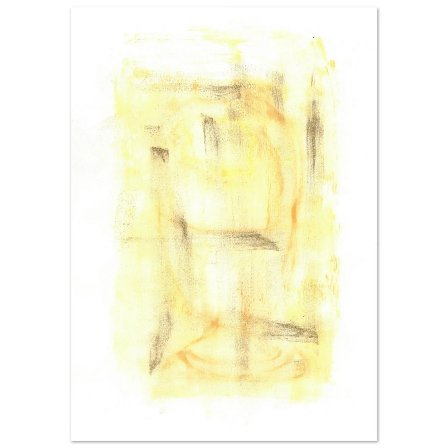 Abstract Gold & Charcoal Aura Poster - Premium Matte Paper Art Print - Laure Leprince - Artiste Peintre