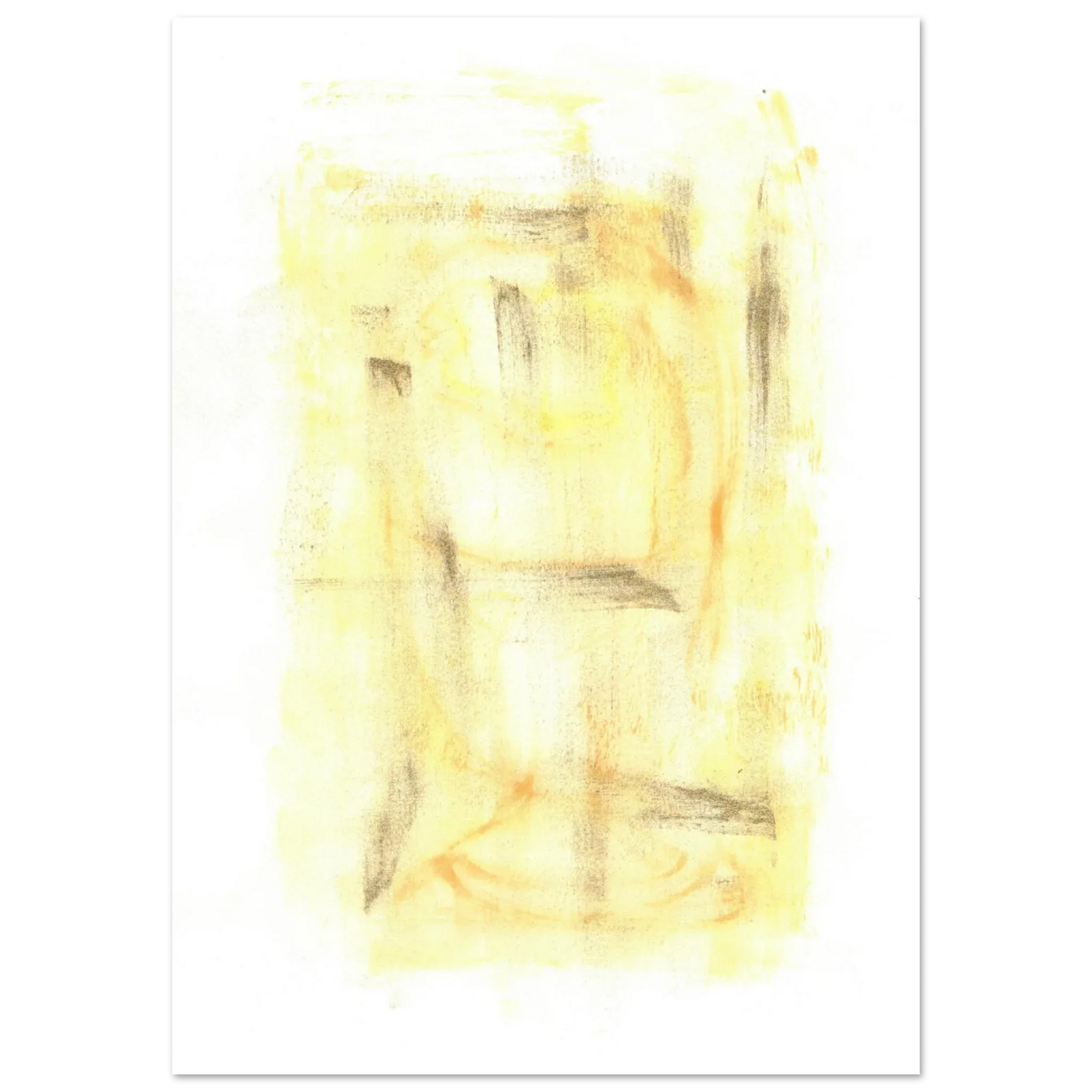 Abstract Gold & Charcoal Aura Poster - Premium Matte Paper Art Print - Laure Leprince - Artiste Peintre