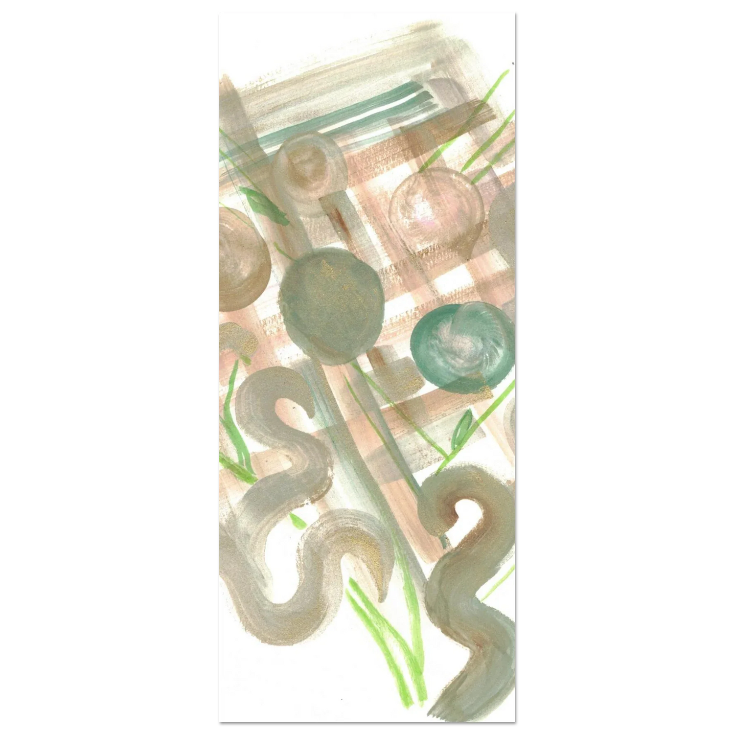 Abstract Earth Tones & Green Strokes Art Print – Premium Matte Paper Poster RDJ3-1 - Laure Leprince - Artiste Peintre