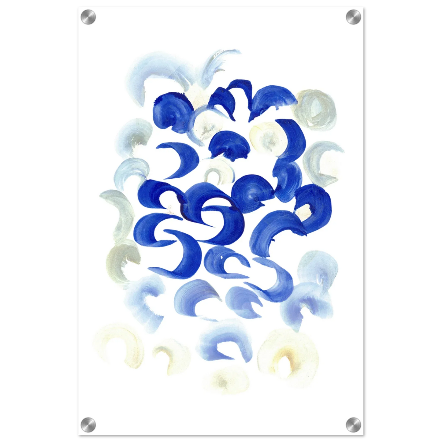 Impression sur acrylique brillante Blue Swirls | Art contemporain par Laure Leprince - Laure Leprince - Artiste Peintre