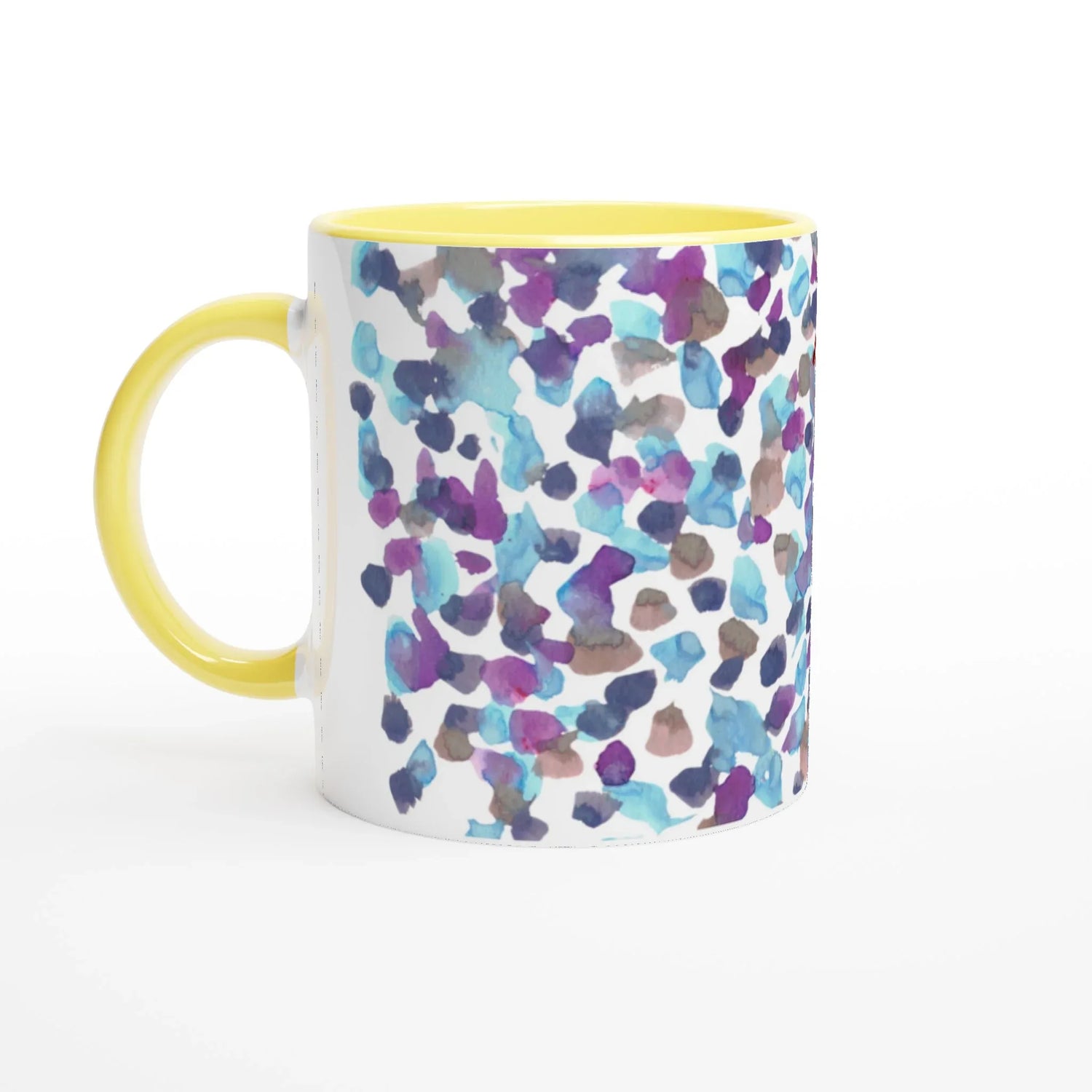 Mug en céramique blanche 325 ml Fragments indigo – Élégance, sécurité et durabilité - Laure Leprince - Artiste Peintre