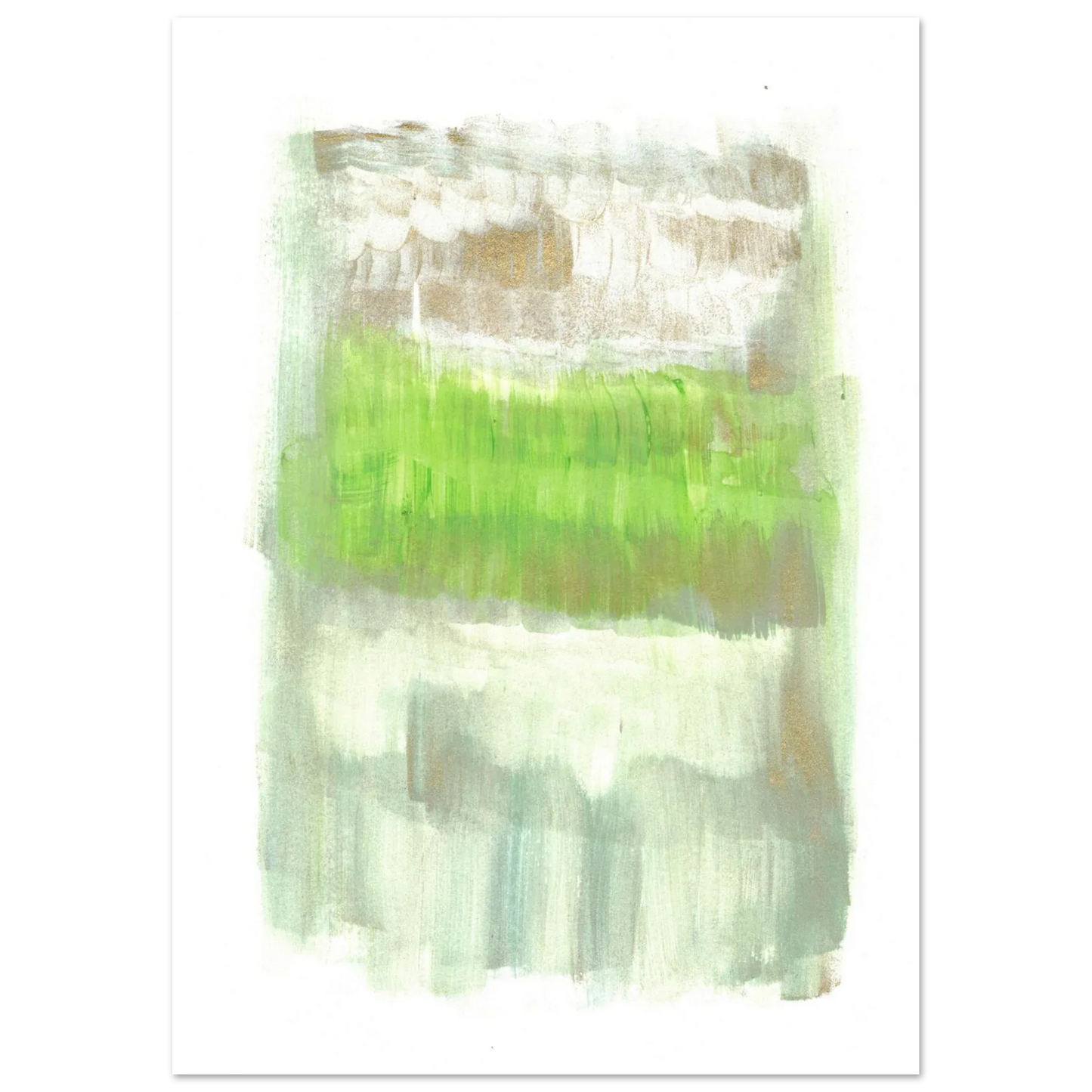 Abstract Spring Meadow with Gold Shimmer - Premium Matte Paper Poster RDJ3-1 - Laure Leprince - Artiste Peintre