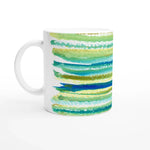Mug en céramique blanche 325 ml Trame – Élégance, sécurité et durabilité - Laure Leprince - Artiste Peintre
