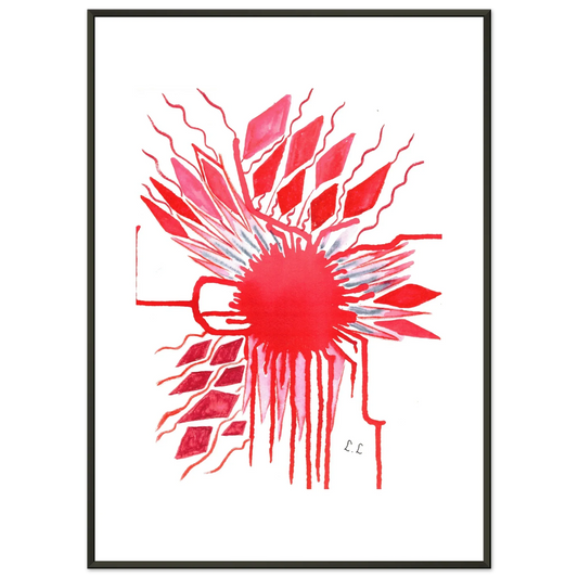Classic Semi-Glossy Paper Metal Framed Poster Rouge - Laure Leprince - Artiste Peintre