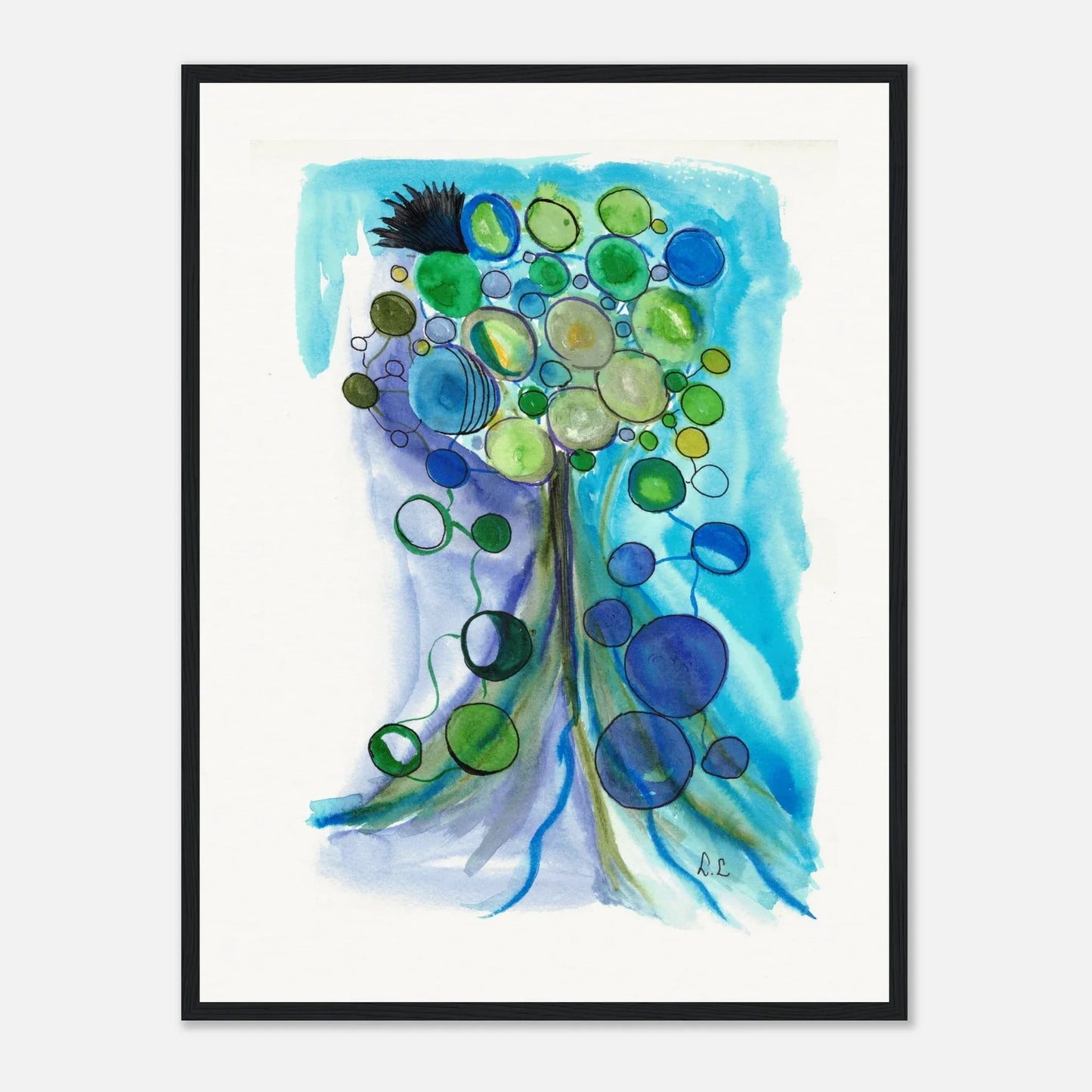 Museum-Quality Matte Paper Wooden Framed Poster Ecosphères - Laure Leprince - Artiste Peintre