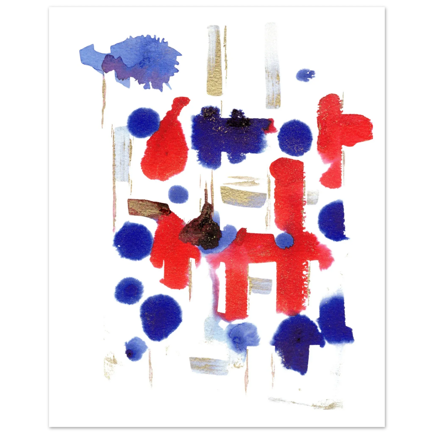 Affiche premium sur papier mat Structure carmine – Art mural de qualité supérieure - Laure Leprince - Artiste Peintre