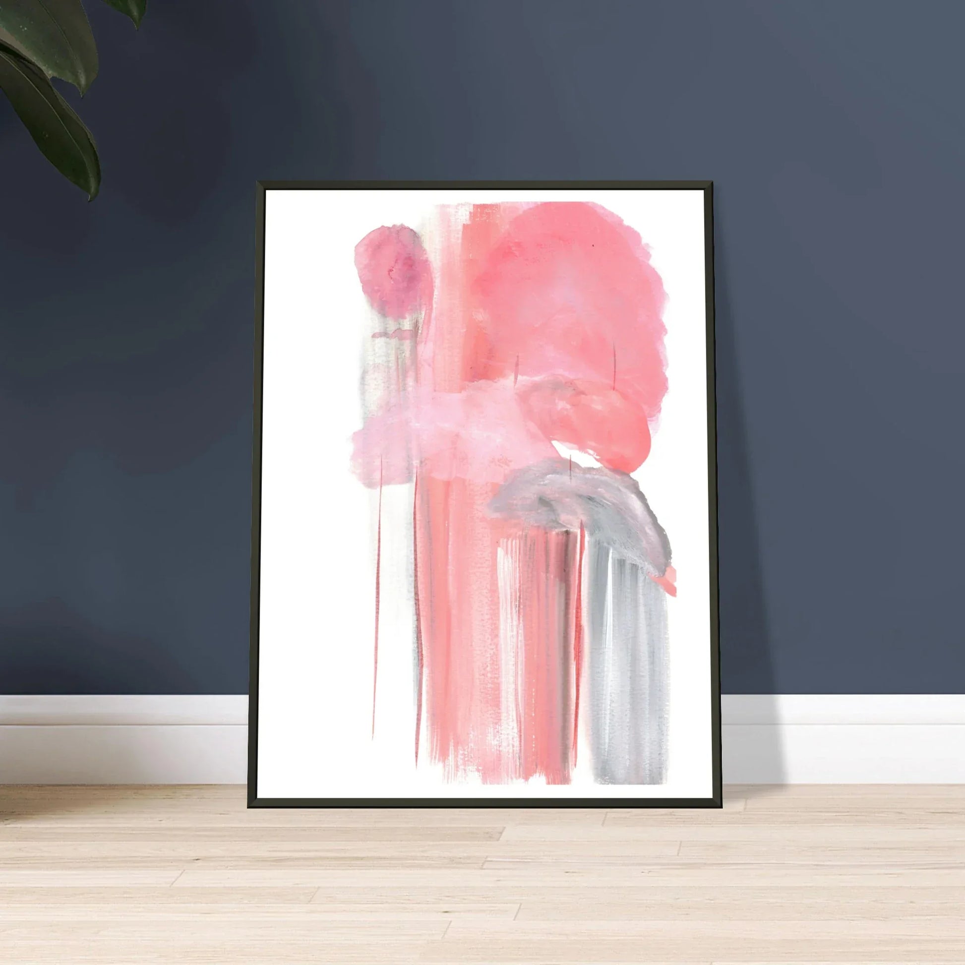 Aquarelle Encadrée Aluminium Élégant – Par l'Artiste Laure Leprince Blush Cascade - Laure Leprince - Artiste Peintre