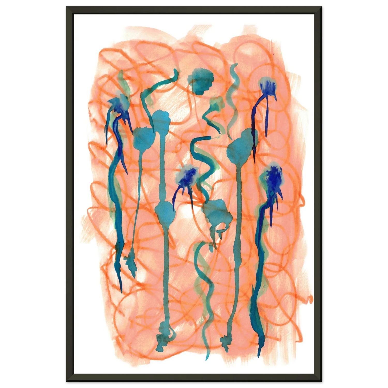 Classic Semi-Glossy Paper Metal Framed Post Saphir Ambre - Laure Leprince - Artiste Peintre