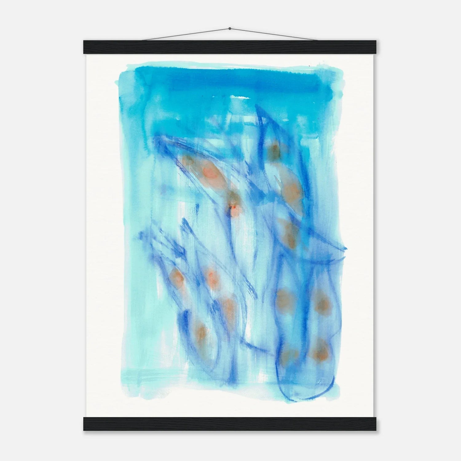 Museum-Quality Matte Paper Poster with Hanger Blue Sprouts - Laure Leprince - Artiste Peintre