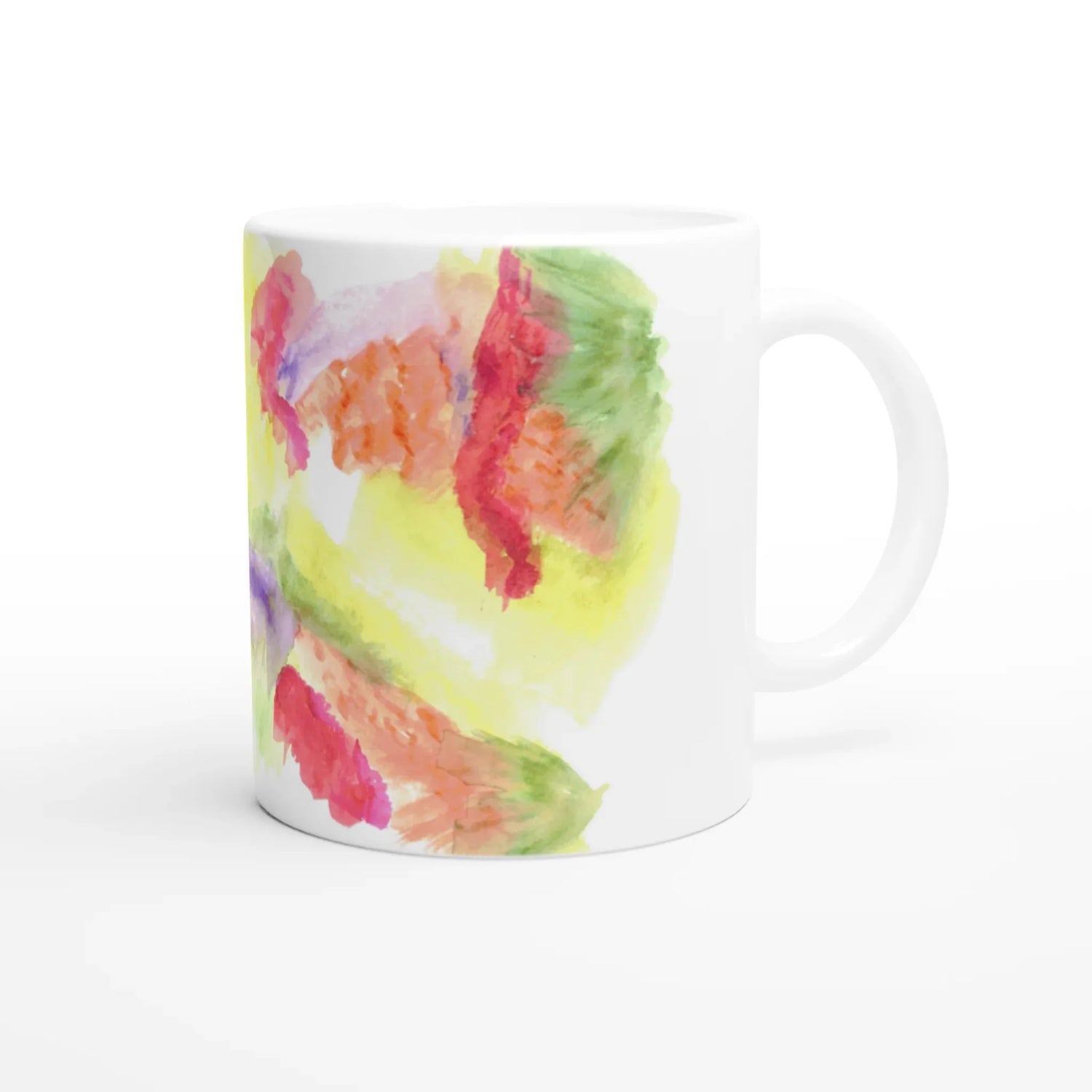 Mug en céramique 325 ml à bord colore Eclosion Chromatique – Élégant et éclatant - Laure Leprince - Artiste Peintre