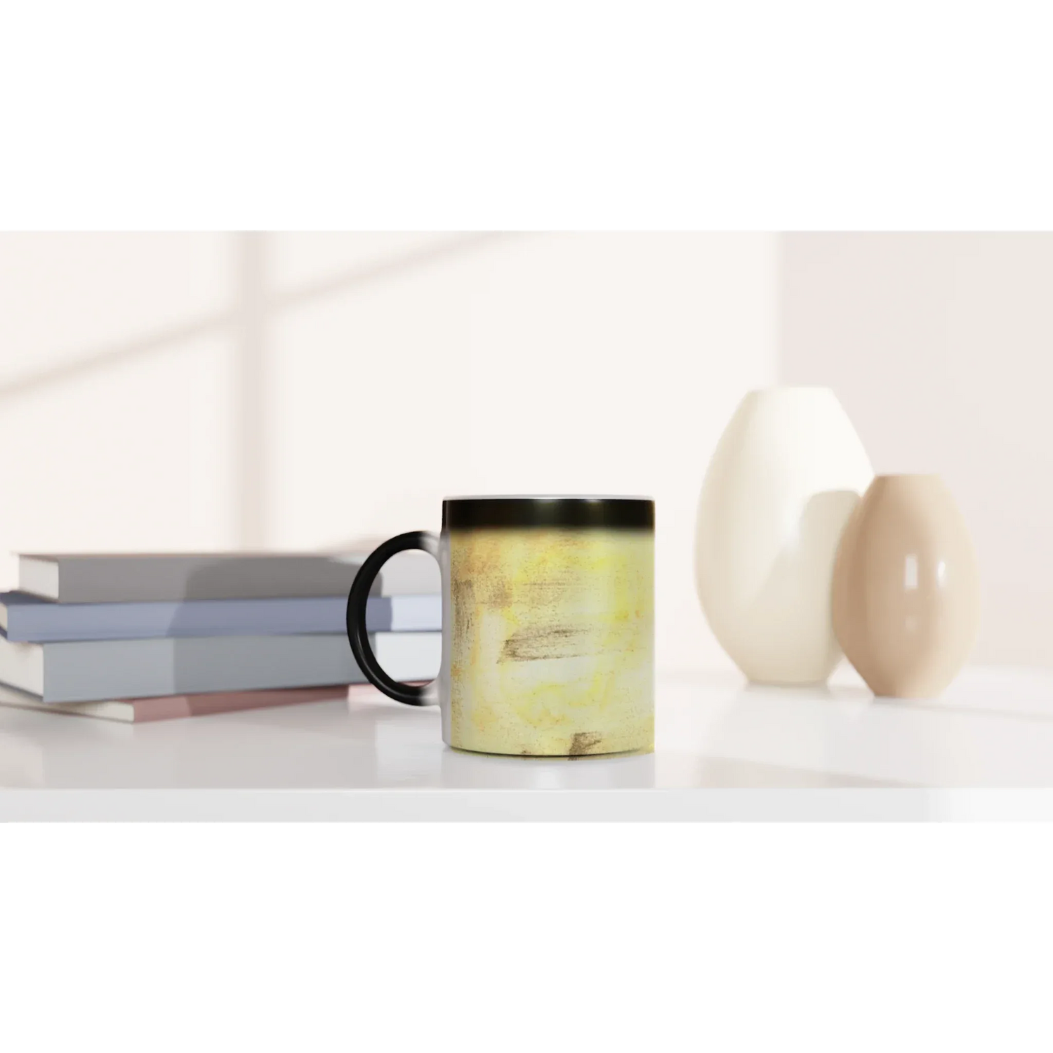 Mug magique en céramique 325 ml – Révèlez votre motif à la chaleur Golden Haze - Laure Leprince - Artiste Peintre