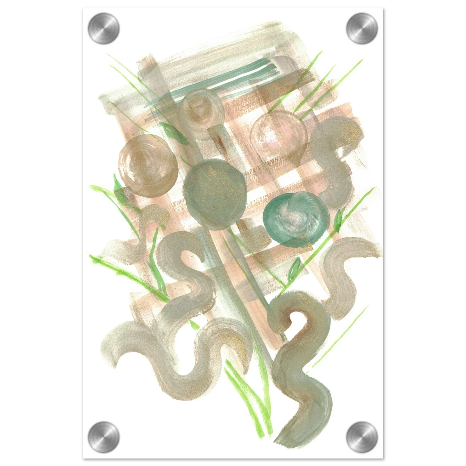 Impression sur acrylique brillante Moss Geometry | Art contemporain par Laure Leprince - Laure Leprince - Artiste Peintre