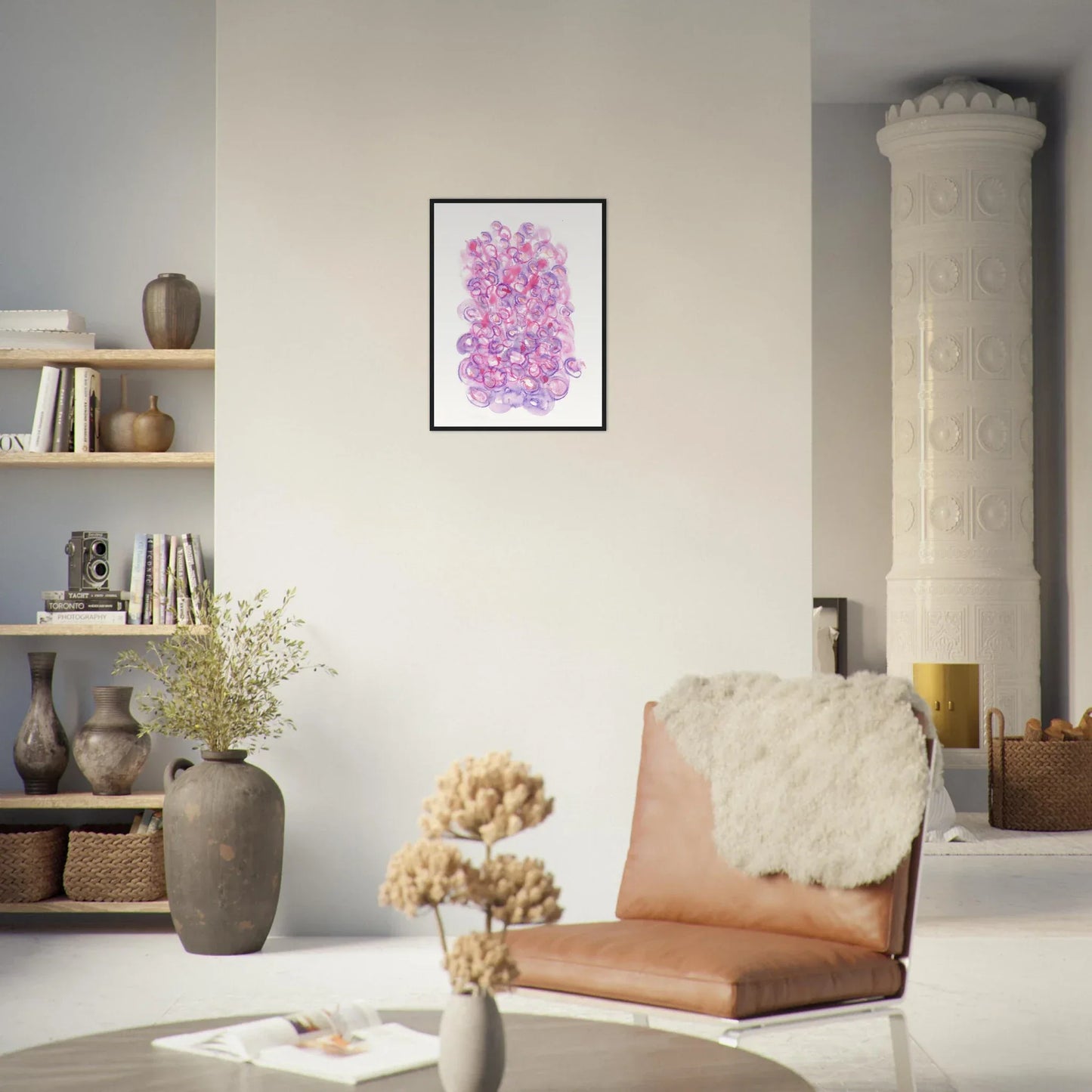 Affiche Encadrée Museum-Quality Matte Paper Wooden Framed Floraison Intime - Laure Leprince - Artiste Peintre