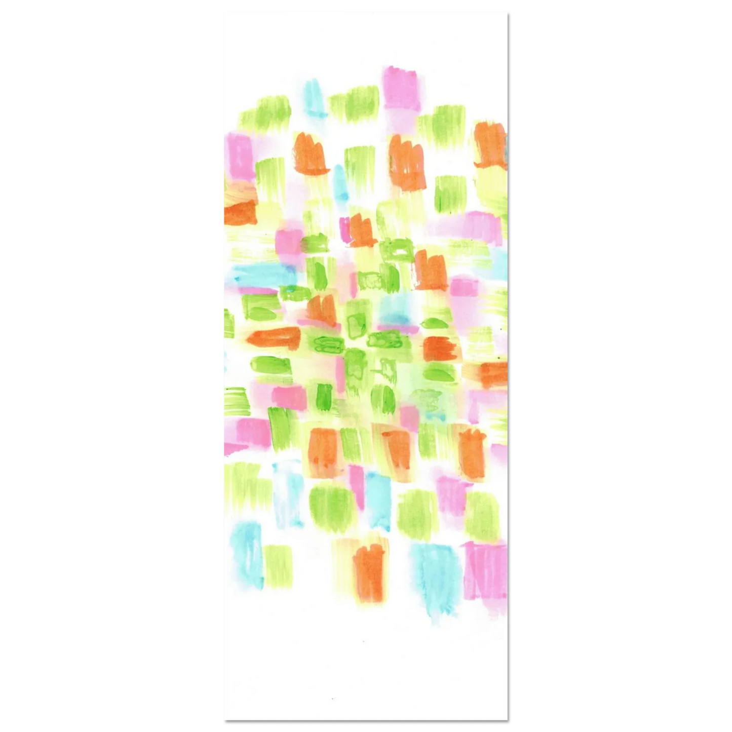 Abstract Watercolor Splash Art Print - Premium Matte Paper Poster with Vibrant Pink & Green Hues - Laure Leprince - Artiste Peintre