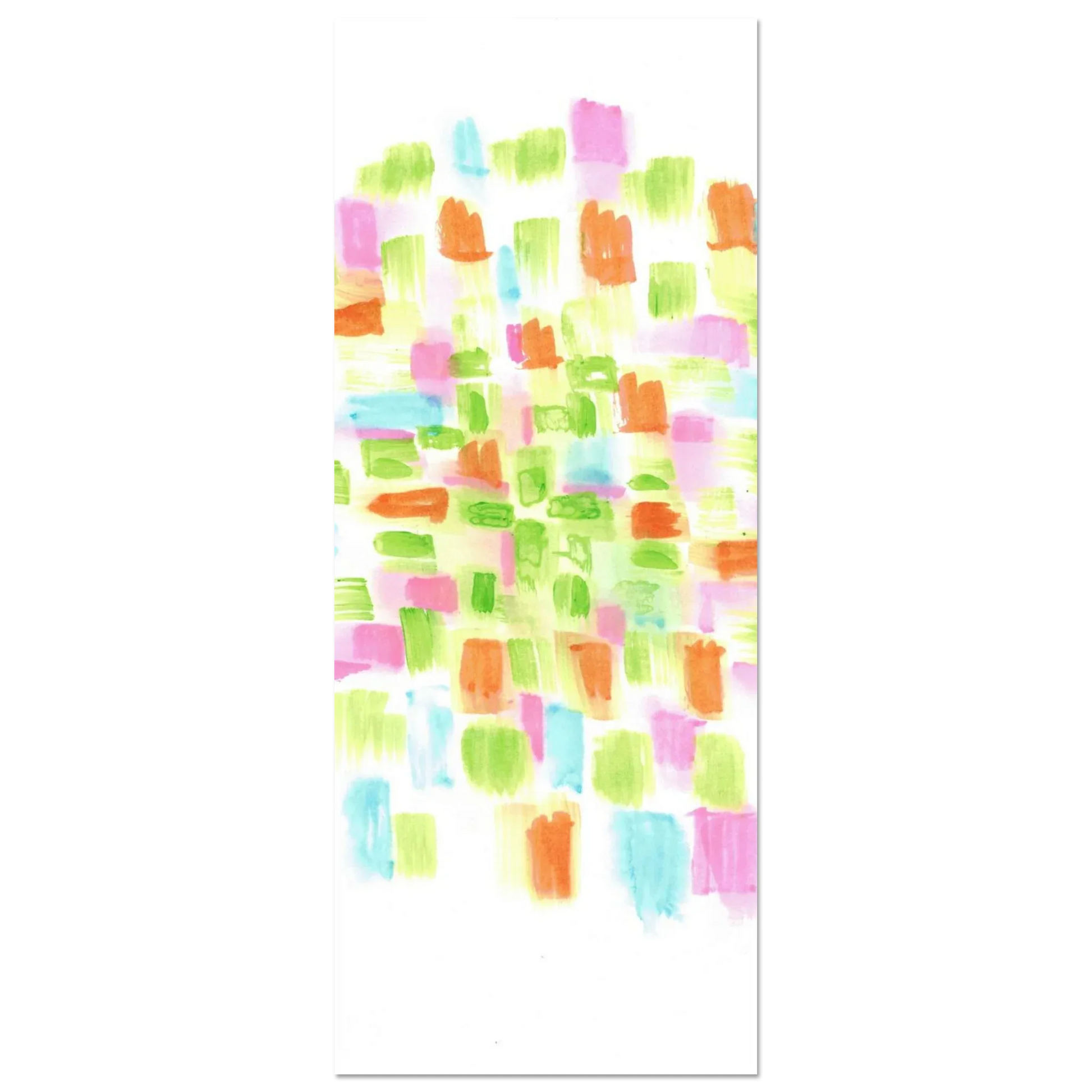 Abstract Watercolor Splash Art Print - Premium Matte Paper Poster with Vibrant Pink & Green Hues - Laure Leprince - Artiste Peintre