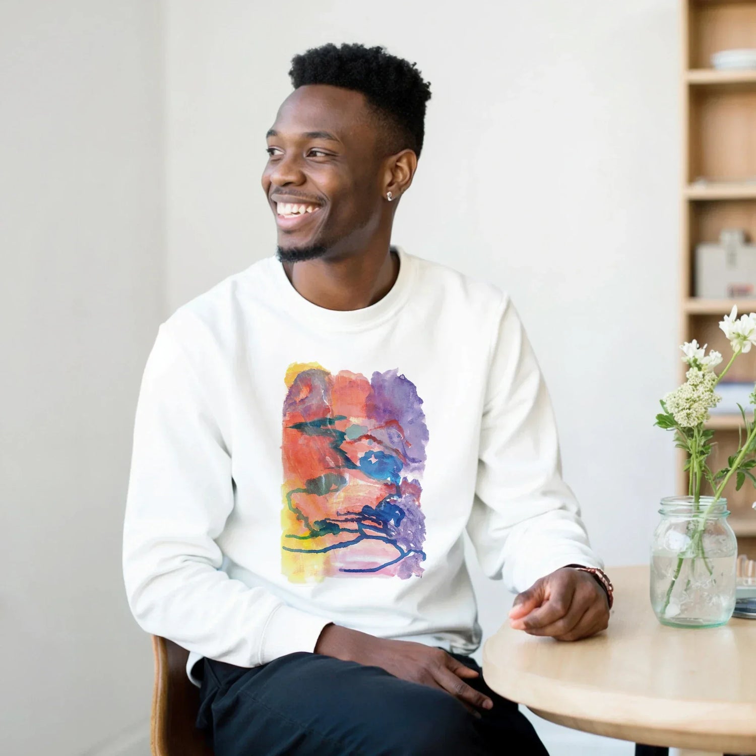 Sweatshirt Unisexe Classique Neon mirage – Impression Artistique Multicolore - Laure Leprince - Artiste Peintre