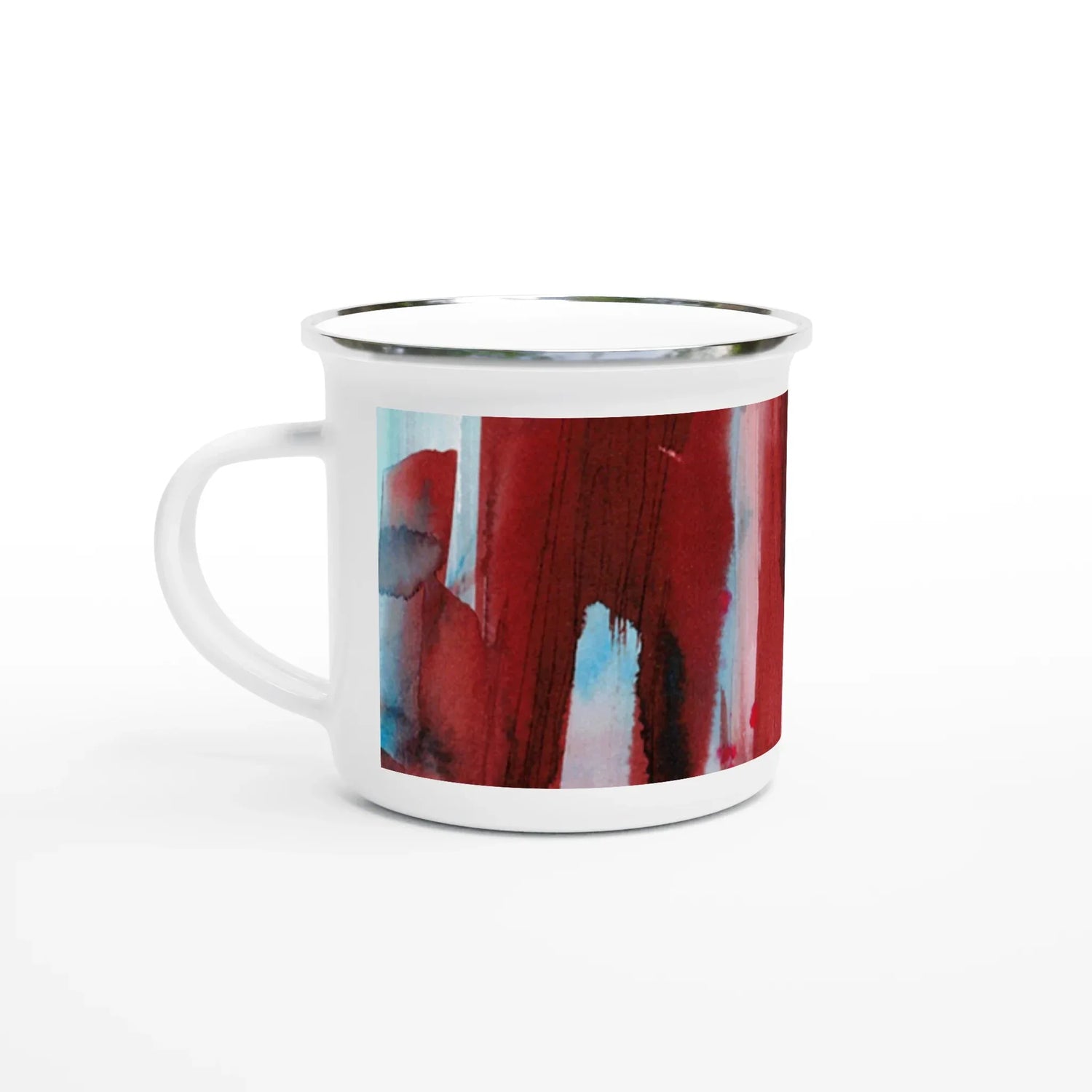 Mug en émail blanc 35 cl City Crisom Tower– Léger, vintage et résistant - Laure Leprince - Artiste Peintre