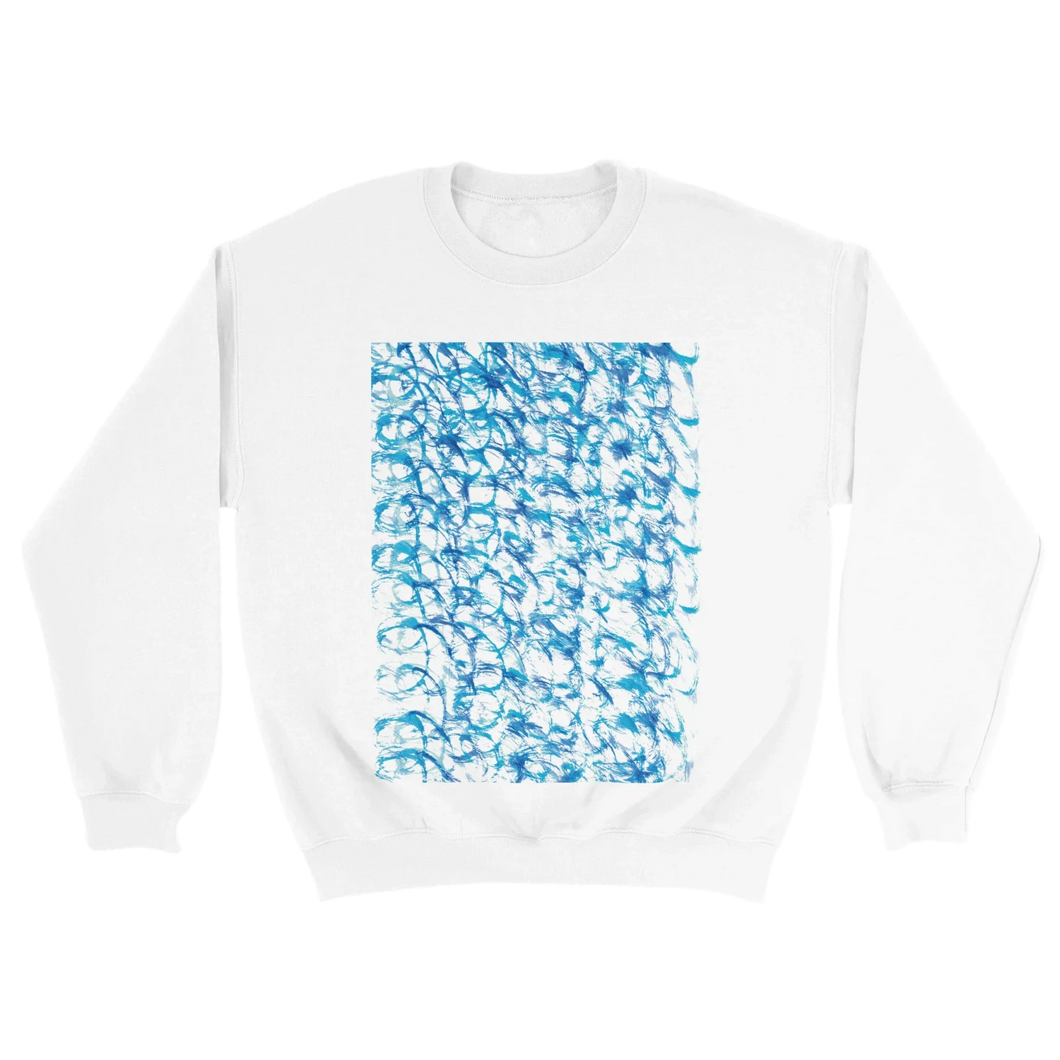 Sweatshirt Unisexe Classique Blue Waves– Impression Artistique Multicolore - Laure Leprince - Artiste Peintre