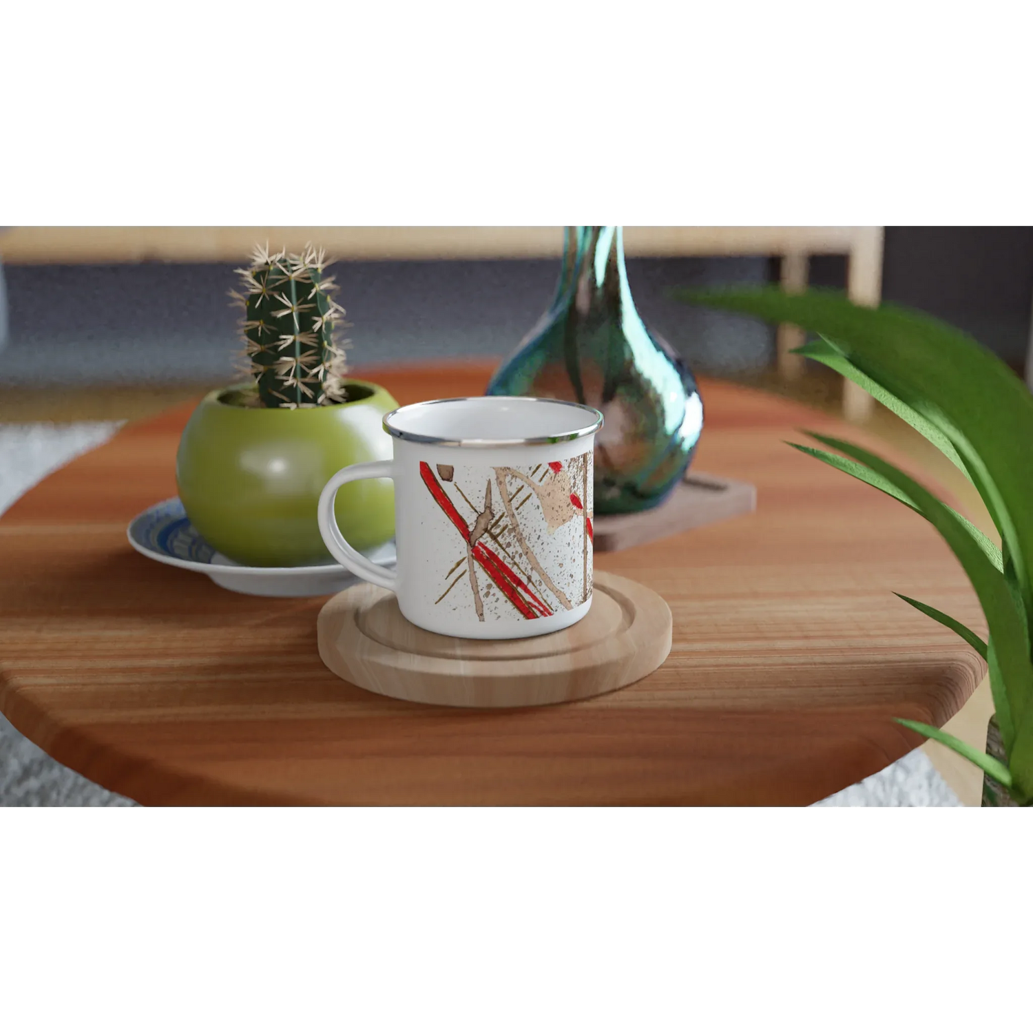 Mug en céramique 325 ml à bord coloré Particules – Élégant et éclatant - Laure Leprince - Artiste Peintre