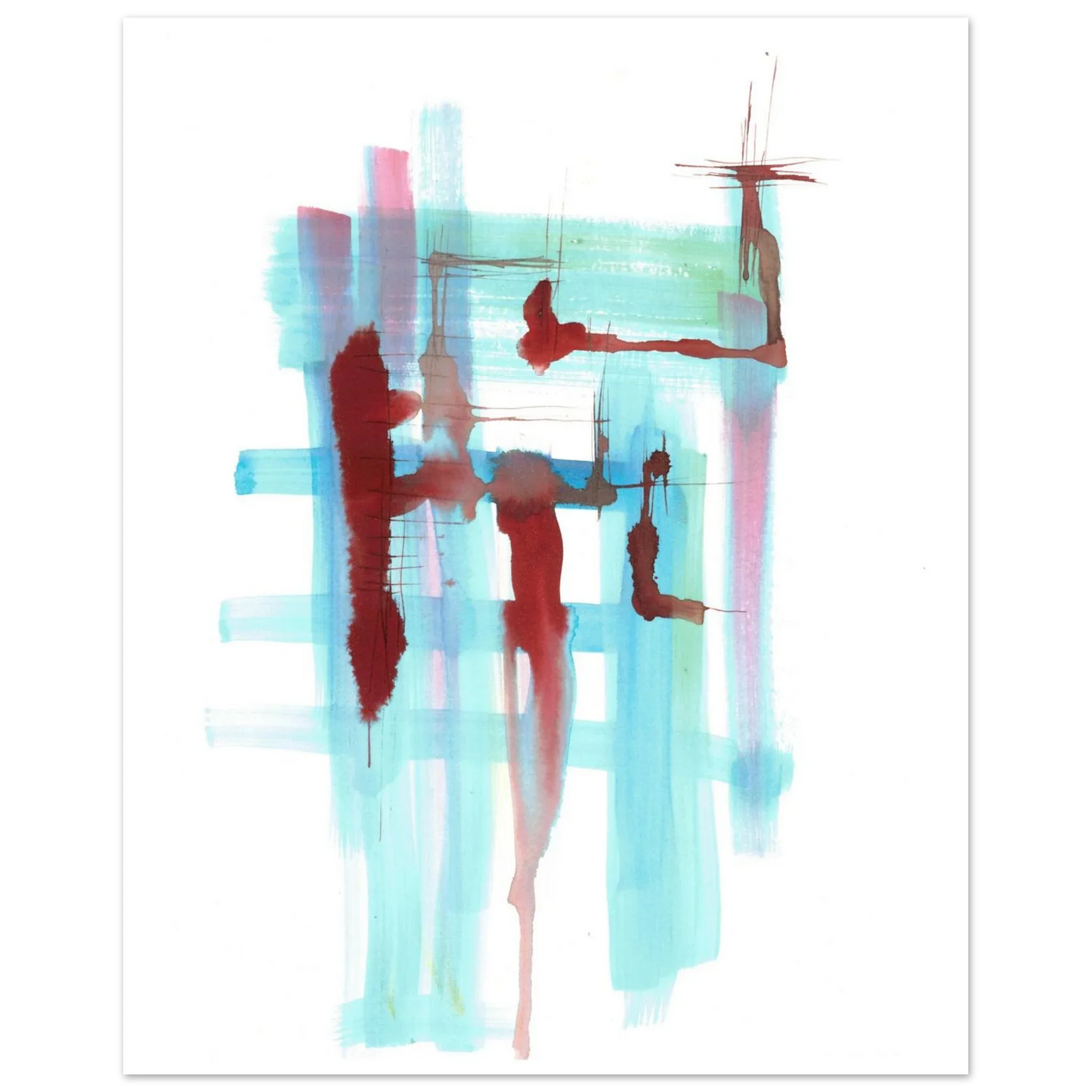 Premium Matte Paper Poster Aquarelle Originale RDJ3-10 - Laure Leprince - Artiste Peintre