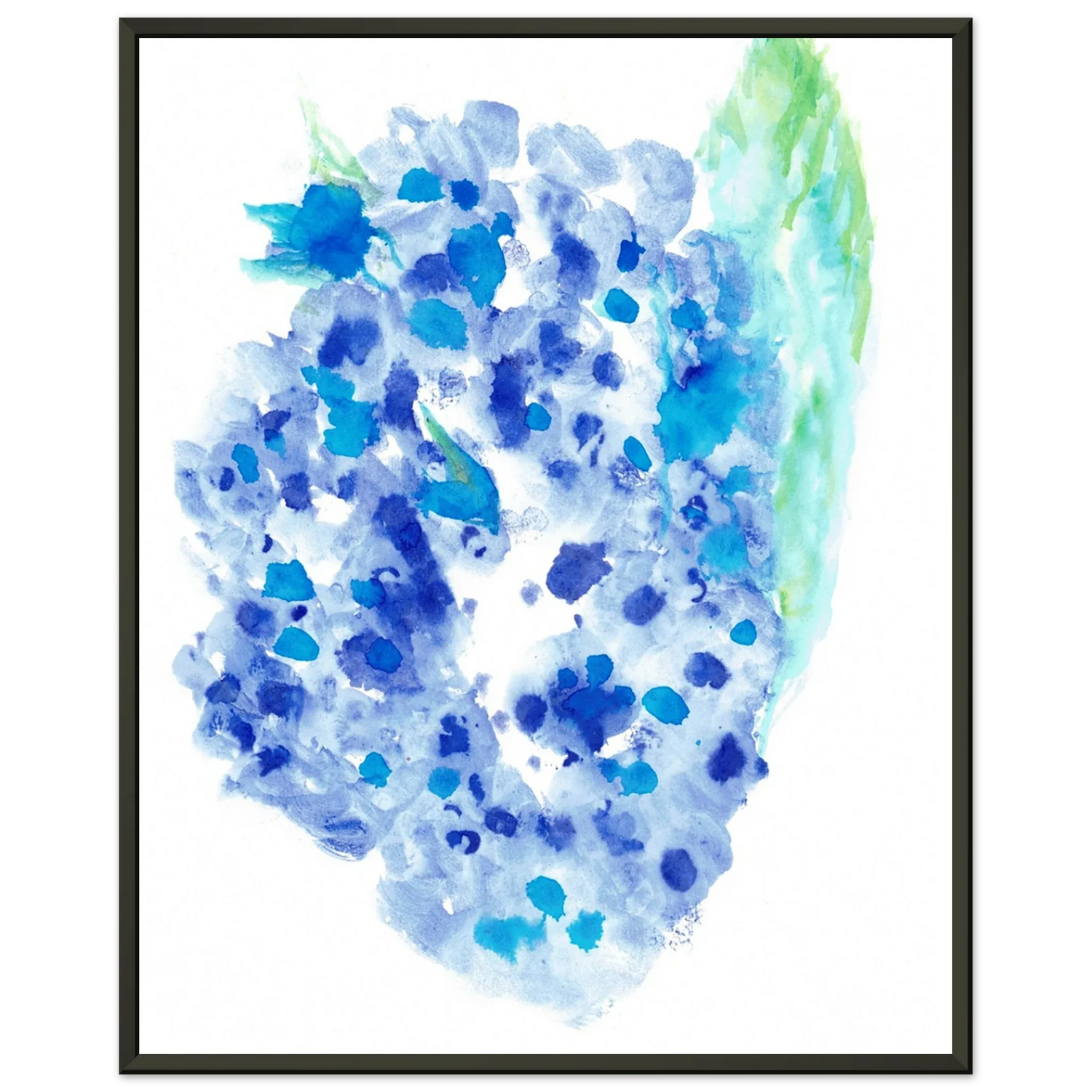 Classic Semi-Glossy Paper Metal Framed Poste Hortensia Celeste - Laure Leprince - Artiste Peintre