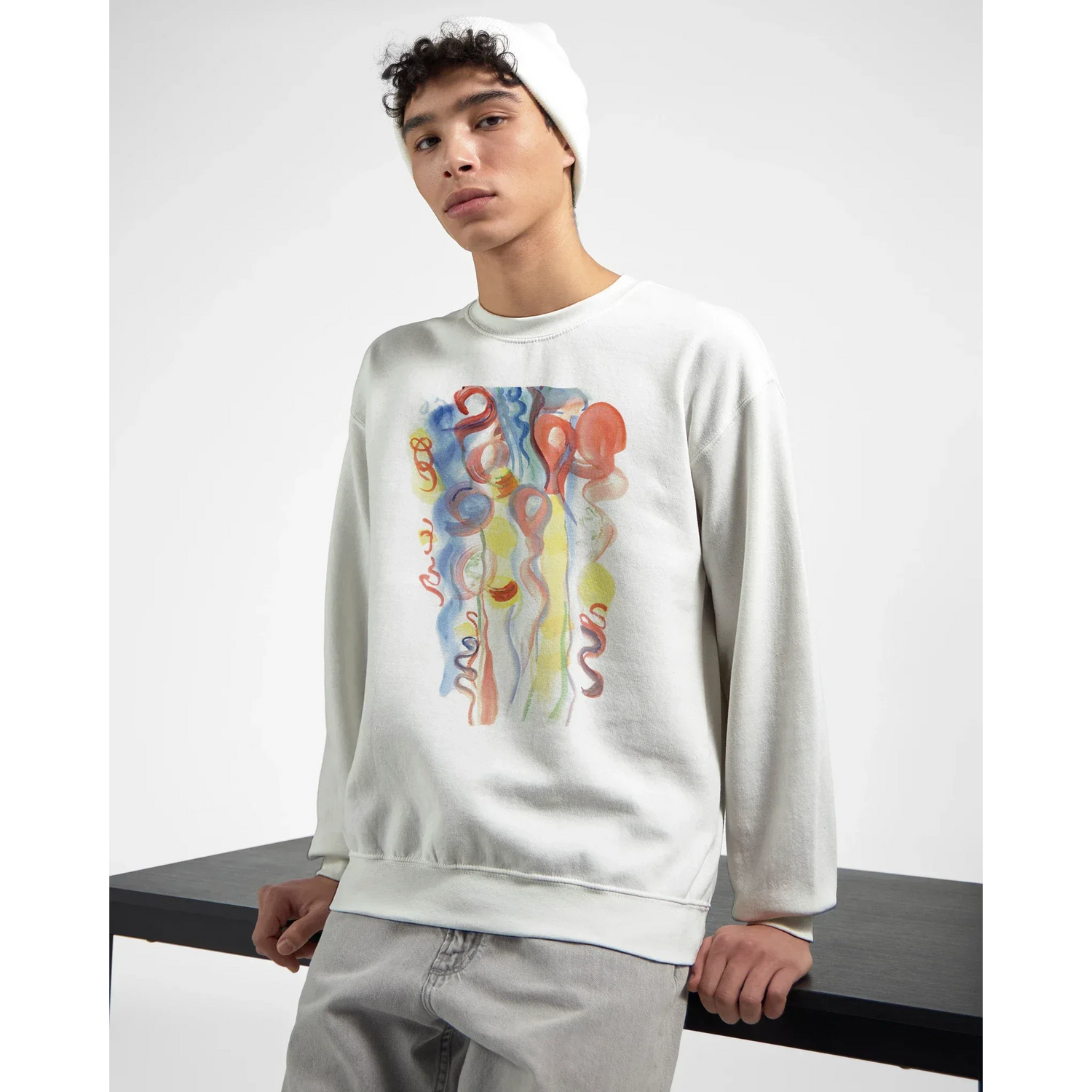 Sweatshirt Unisexe Classique Urban Parade – Impression Artistique Multicolore - Laure Leprince - Artiste Peintre