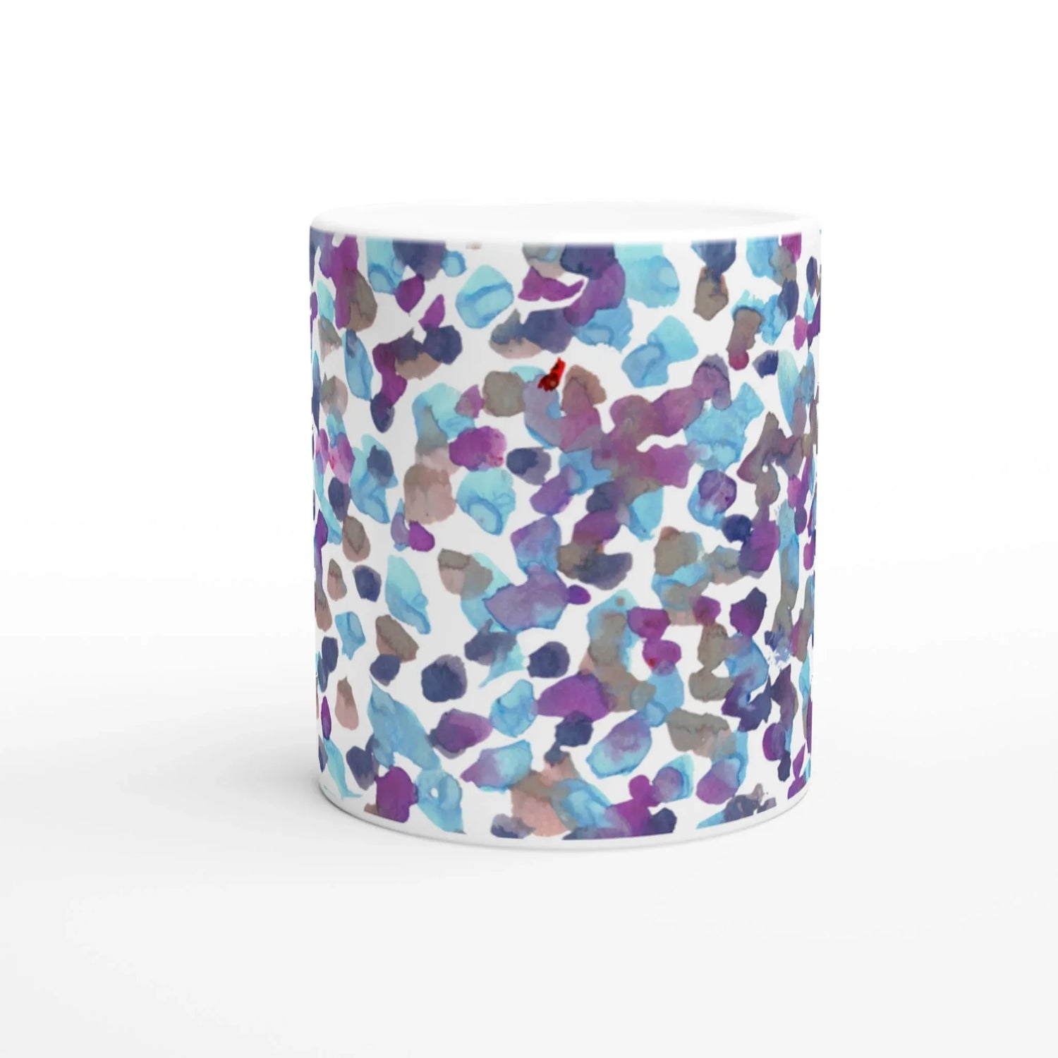 Mug en céramique blanche 325 ml Fragments indigo – Élégance, sécurité et durabilité - Laure Leprince - Artiste Peintre