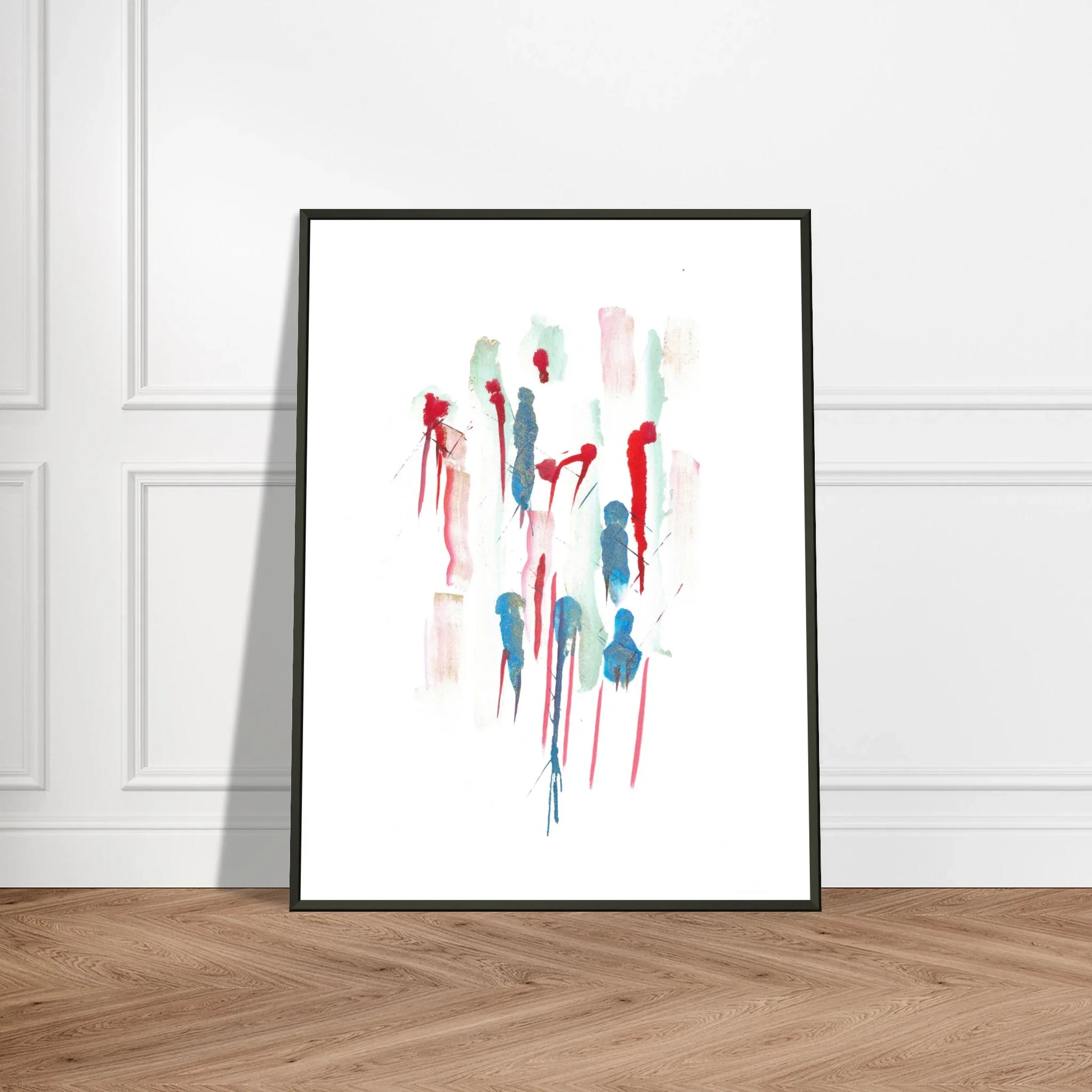Classic Semi-Glossy Paper Metal Framed Poster Personnages - Laure Leprince - Artiste Peintre