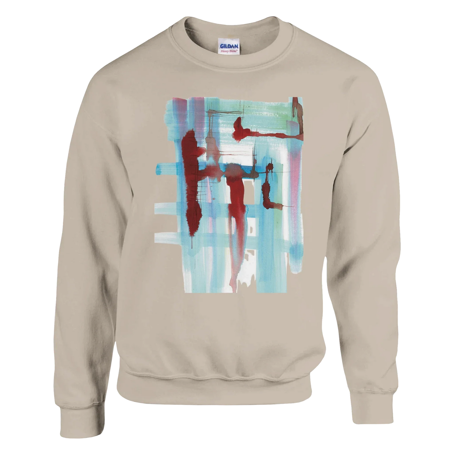 Sweatshirt Unisexe Classique Structres liquides – Impression Artistique Multicolore - Laure Leprince - Artiste Peintre