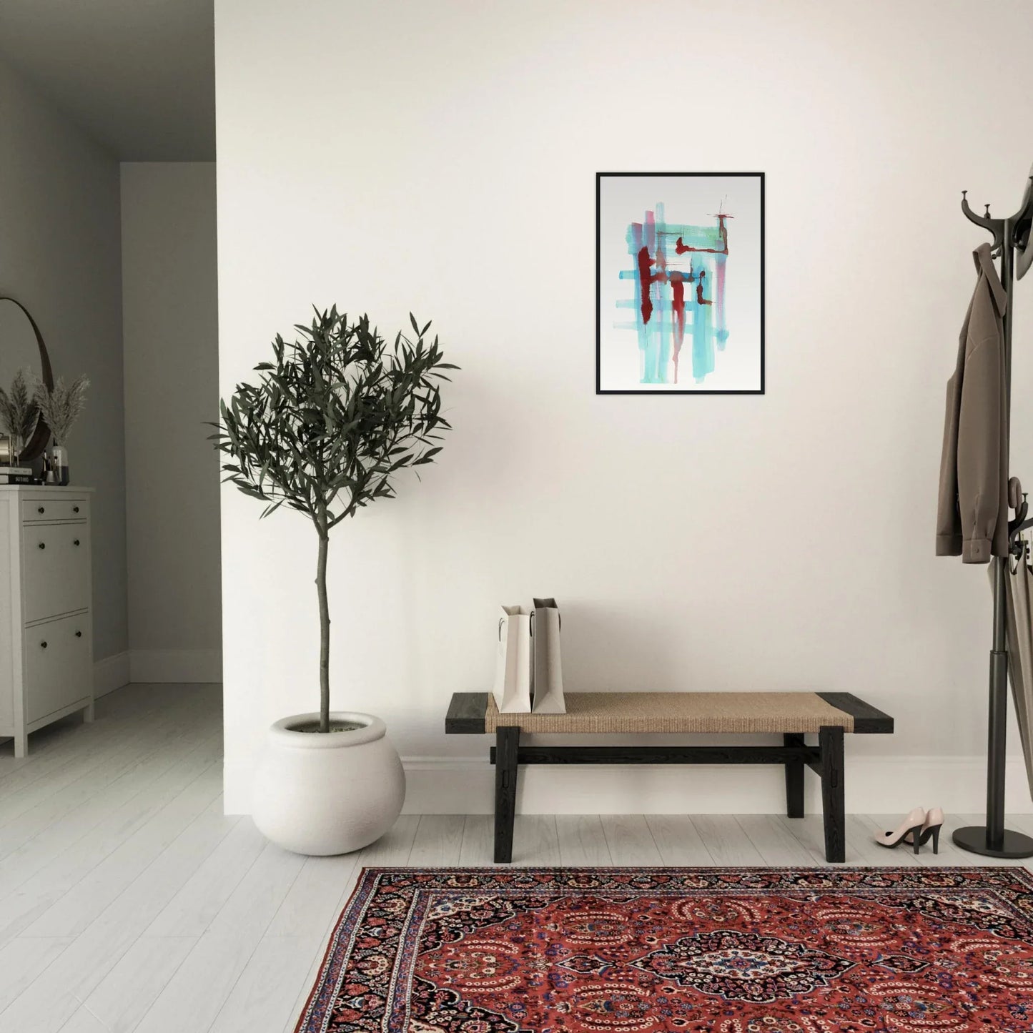 Affiche Encadrée Museum-Quality Matte Paper Wooden Framed Strutures Liquides - Laure Leprince - Artiste Peintre