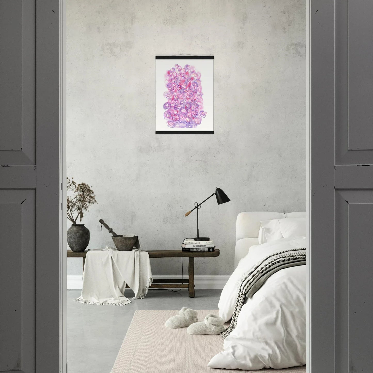 Museum-Quality Matte Paper Poster with Hanger Floraison Intime - Laure Leprince - Artiste Peintre