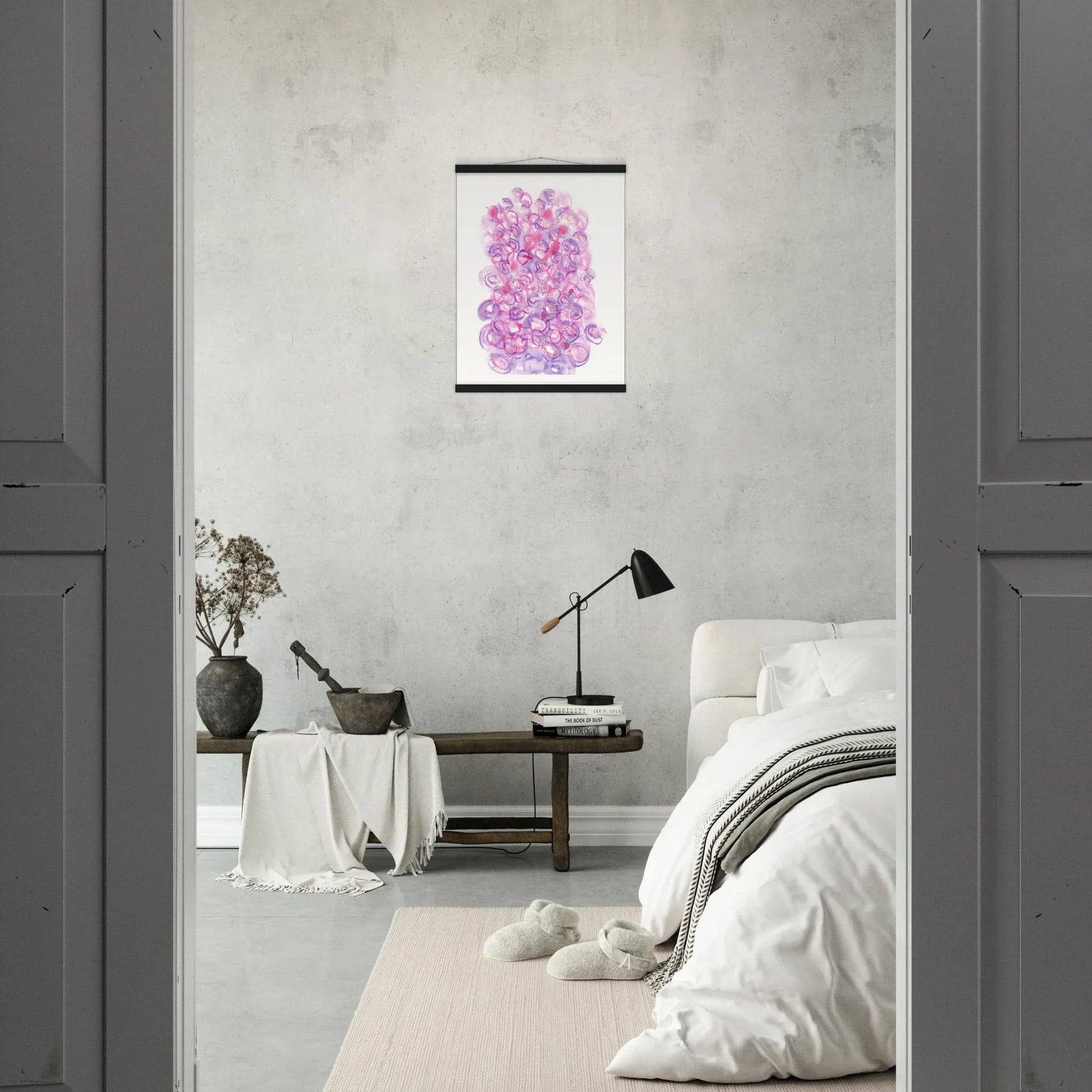 Museum-Quality Matte Paper Poster with Hanger Floraison Intime - Laure Leprince - Artiste Peintre