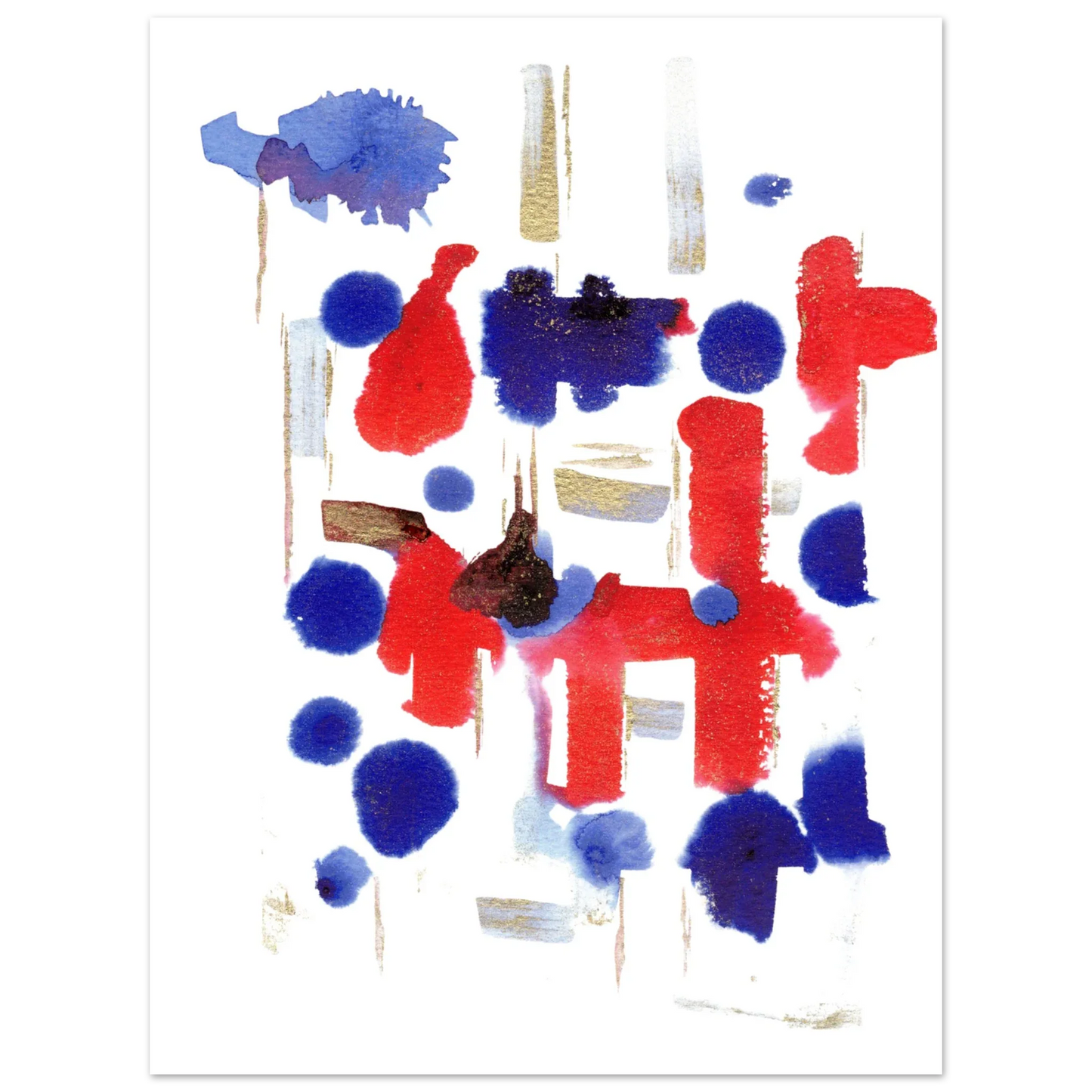 Affiche premium sur papier mat Structure carmine – Art mural de qualité supérieure - Laure Leprince - Artiste Peintre