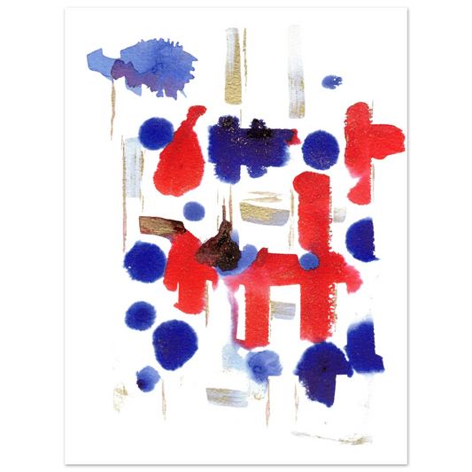 Affiche premium sur papier mat Structure carmine – Art mural de qualité supérieure - Laure Leprince - Artiste Peintre
