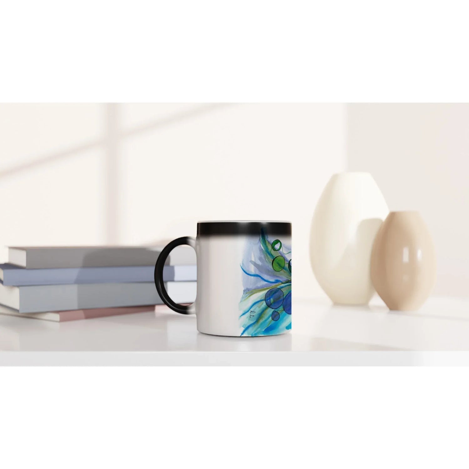 Mug magique en céramique 325 ml Ecosphères – Révèlez votre motif à la chaleur - Laure Leprince - Artiste Peintre
