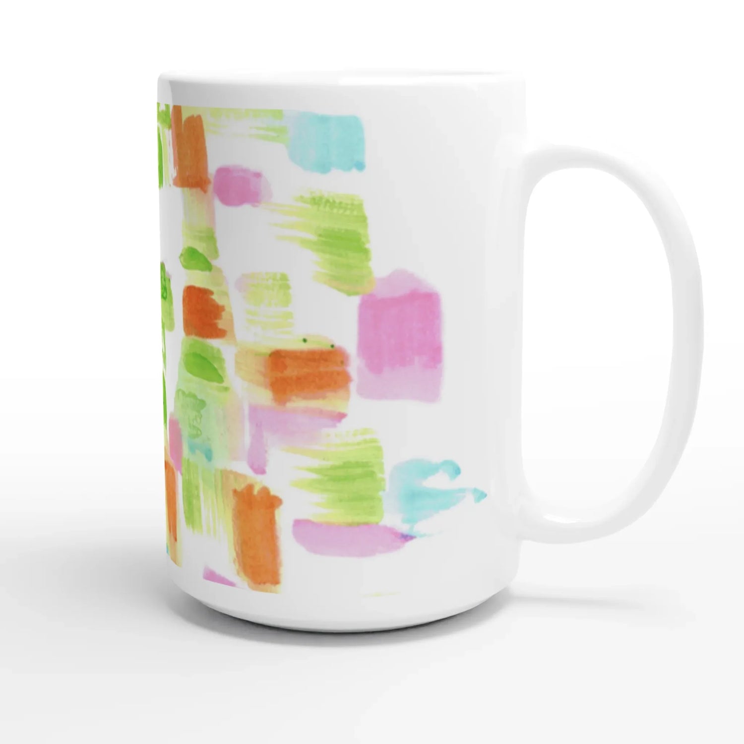 Mug en céramique blanche 44 Pastel Mosaïc – Grand format, design et qualité durable - Laure Leprince - Artiste Peintre