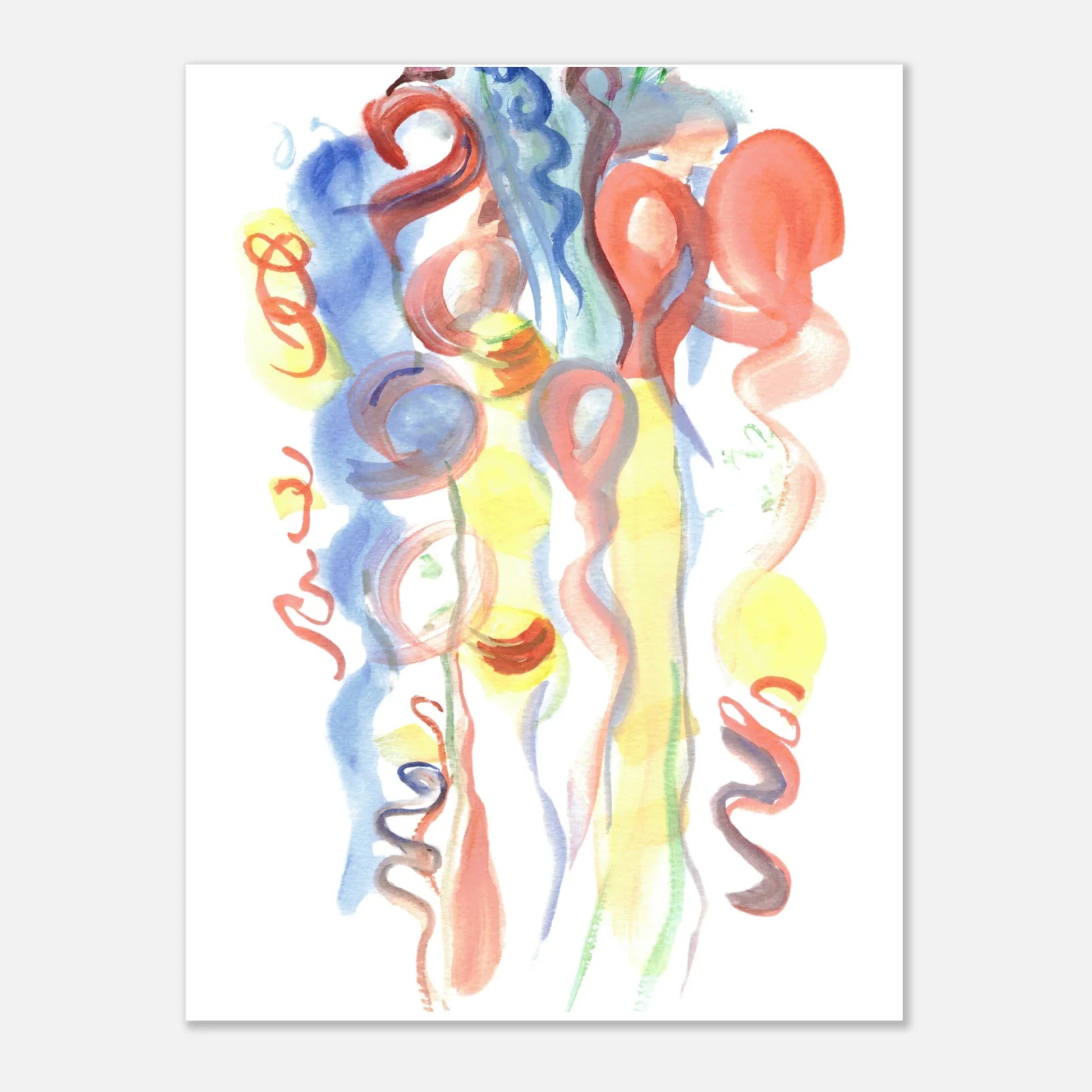 Affiche premium sur papier mat Serpentins – Art mural de qualité supérieure - Laure Leprince - Artiste Peintre