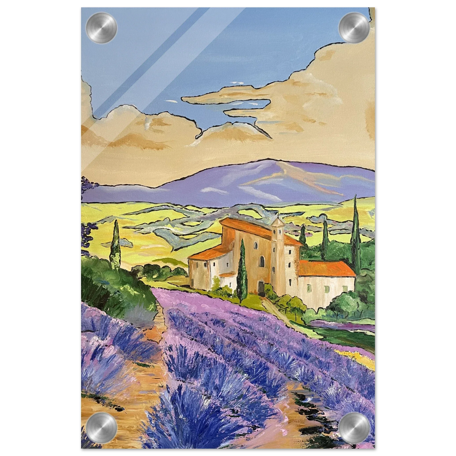Impression sur acrylique brillante Mas en Provence | Art contemporain par Laure Leprince - Laure Leprince - Artiste Peintre