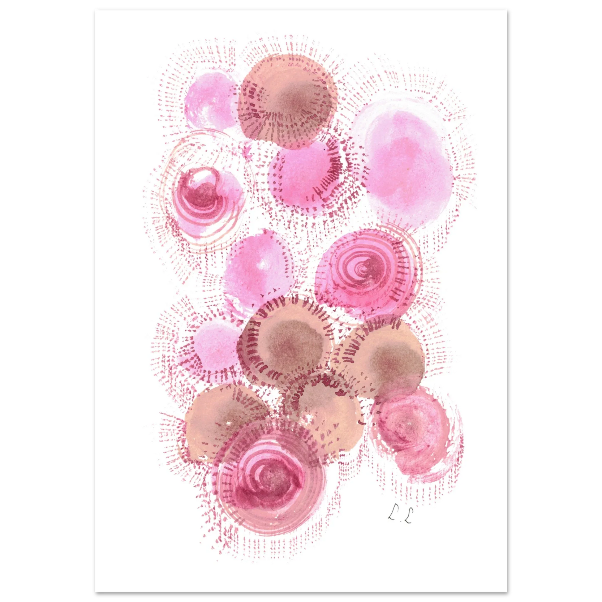 Affiche premium sur papier mat Rose – Art mural de qualité supérieure - Laure Leprince - Artiste Peintre