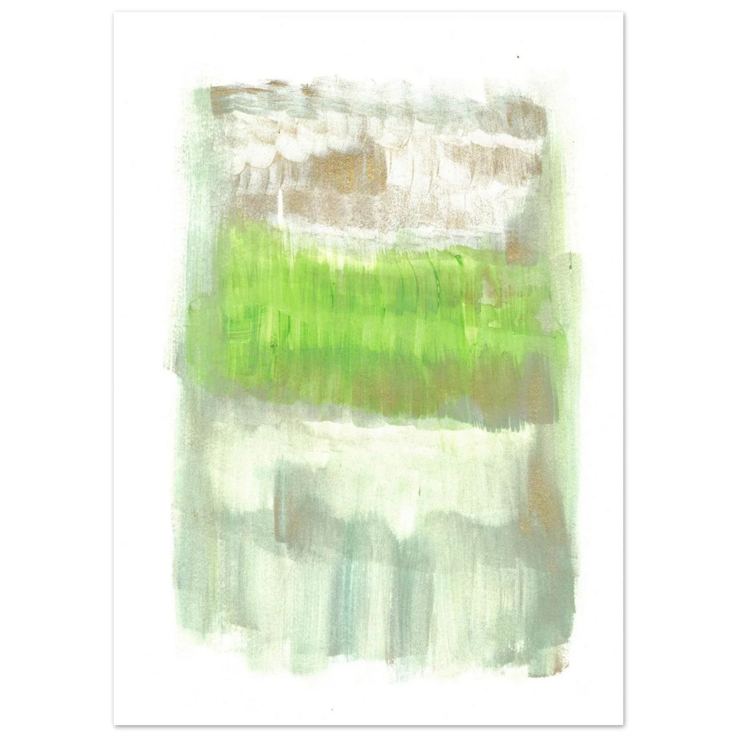 Abstract Spring Meadow with Gold Shimmer - Premium Matte Paper Poster RDJ3-1 - Laure Leprince - Artiste Peintre