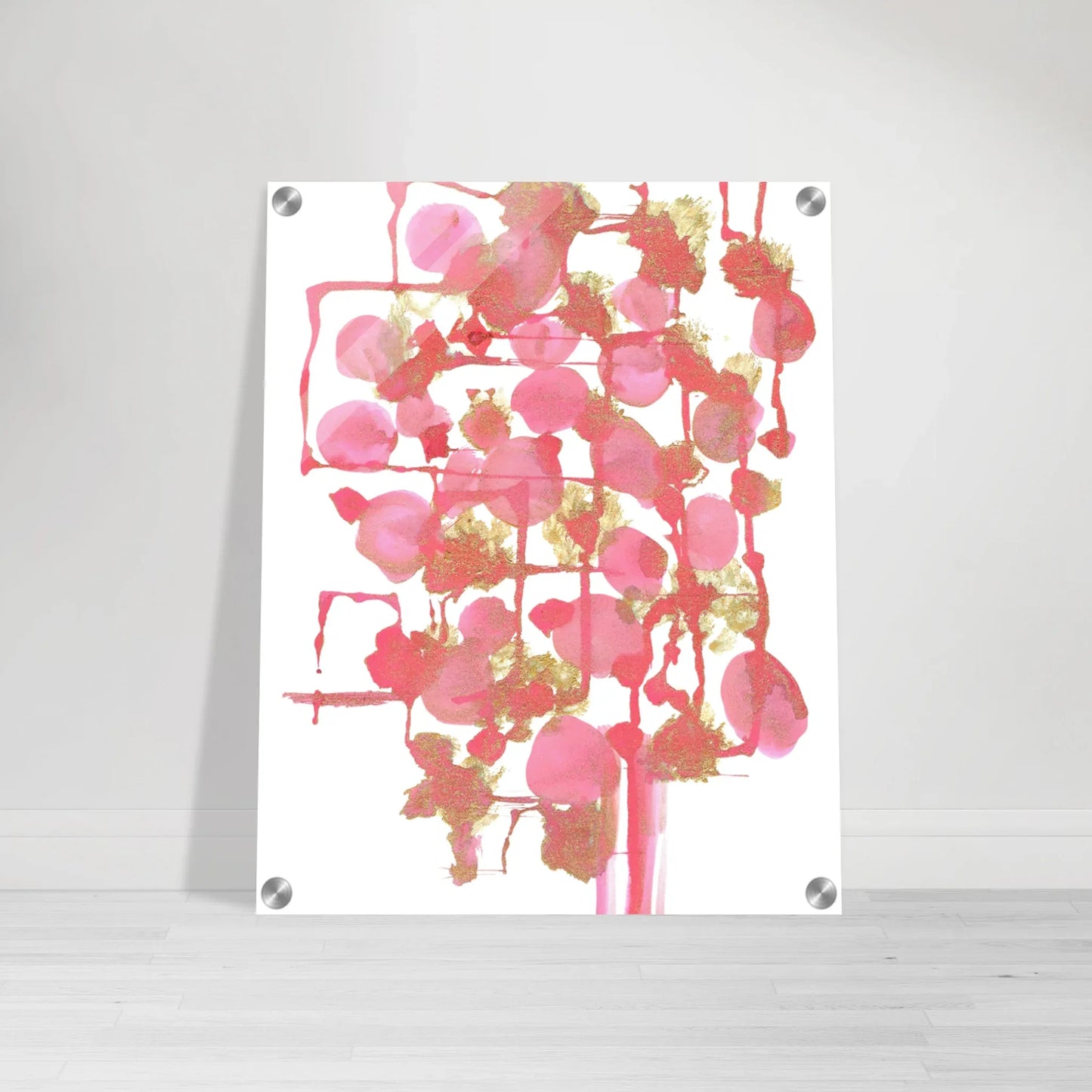 Impression sur acrylique brillante Reseau Framboise | Art contemporain par Laure Leprince - Laure Leprince - Artiste Peintre