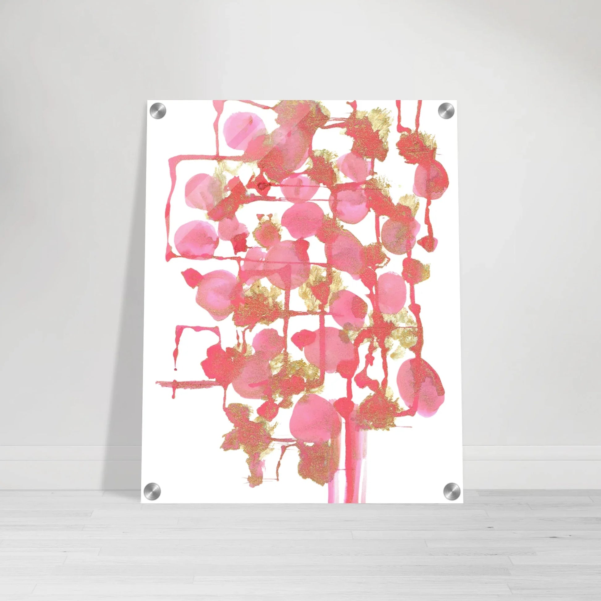 Impression sur acrylique brillante Reseau Framboise | Art contemporain par Laure Leprince - Laure Leprince - Artiste Peintre