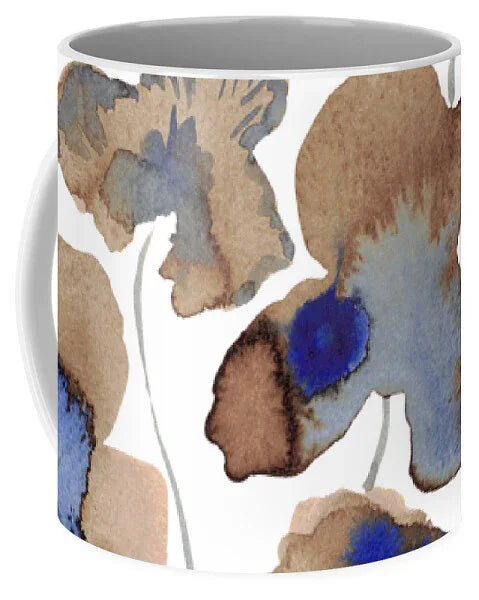 Iris Sépia Abstract Watercolor Ceramic Mug – Artistic Coffee & Daily Comfort - Laure Leprince - Artiste Peintre